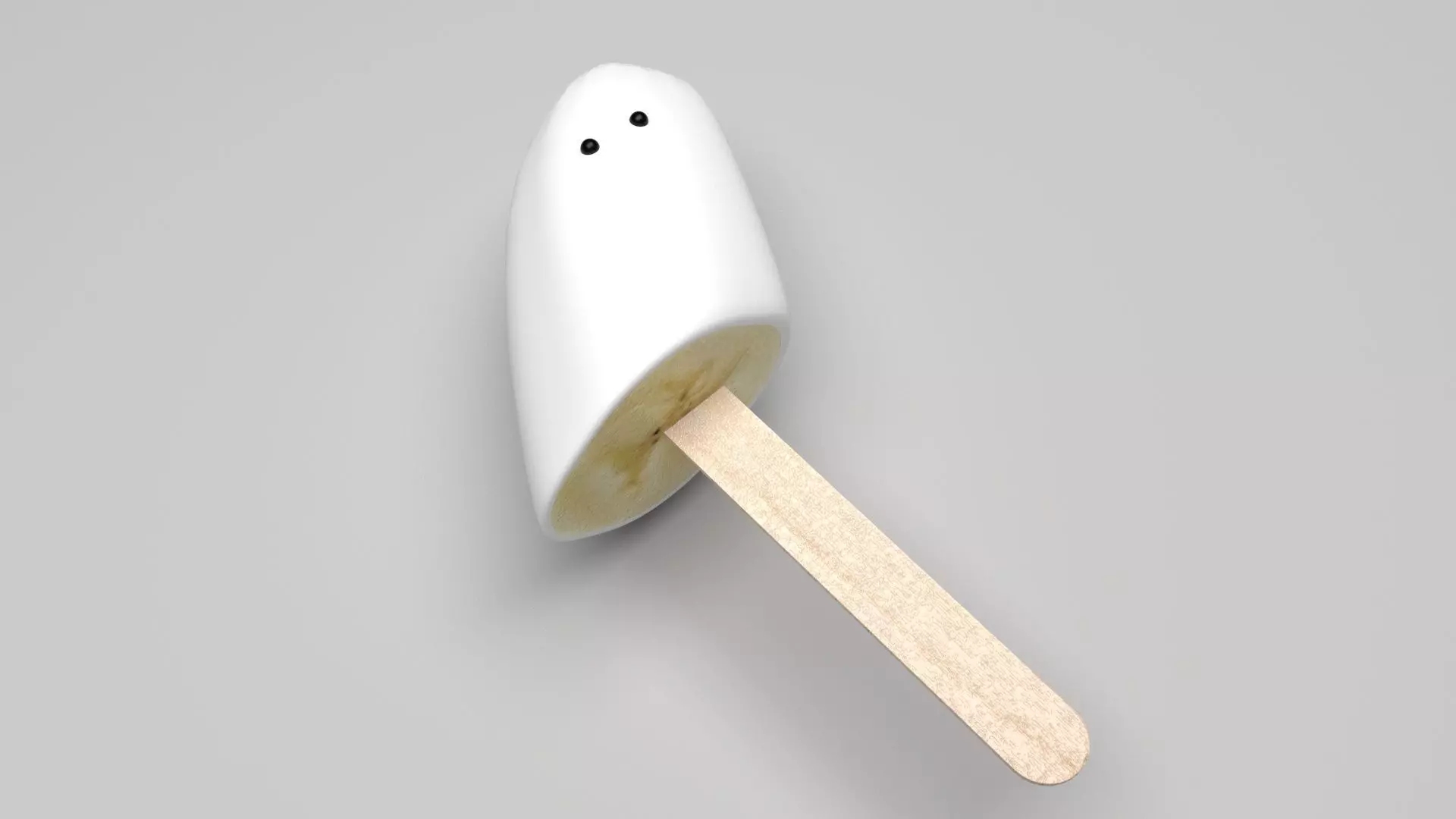 Ghost Banana Cake Pop 3D model_0