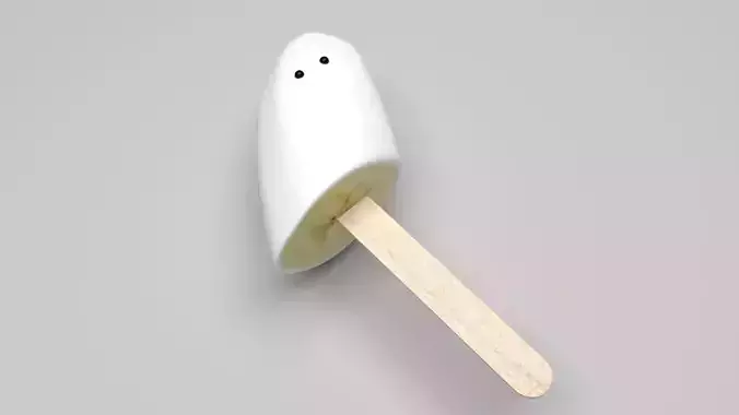 Ghost Banana Cake Pop 3D model