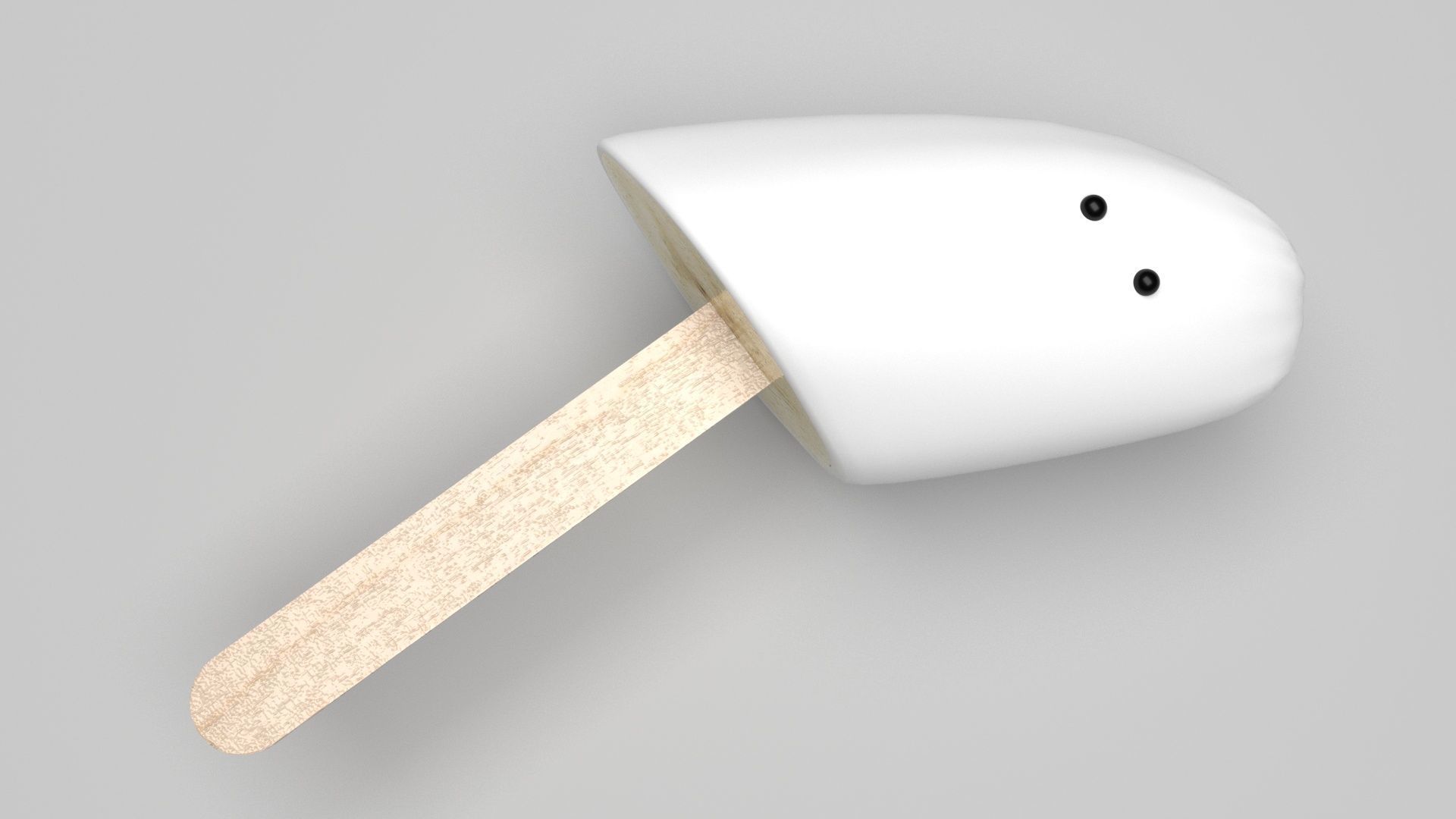 Ghost Banana Cake Pop 3D model_2
