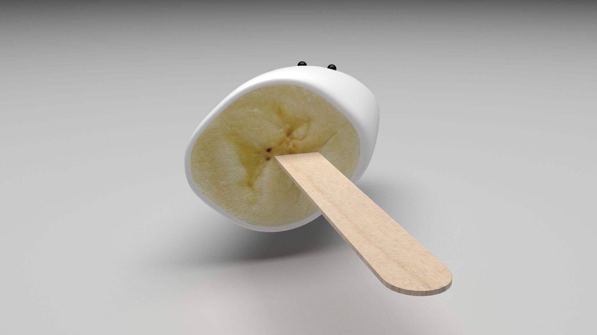 Ghost Banana Cake Pop 3D model_1