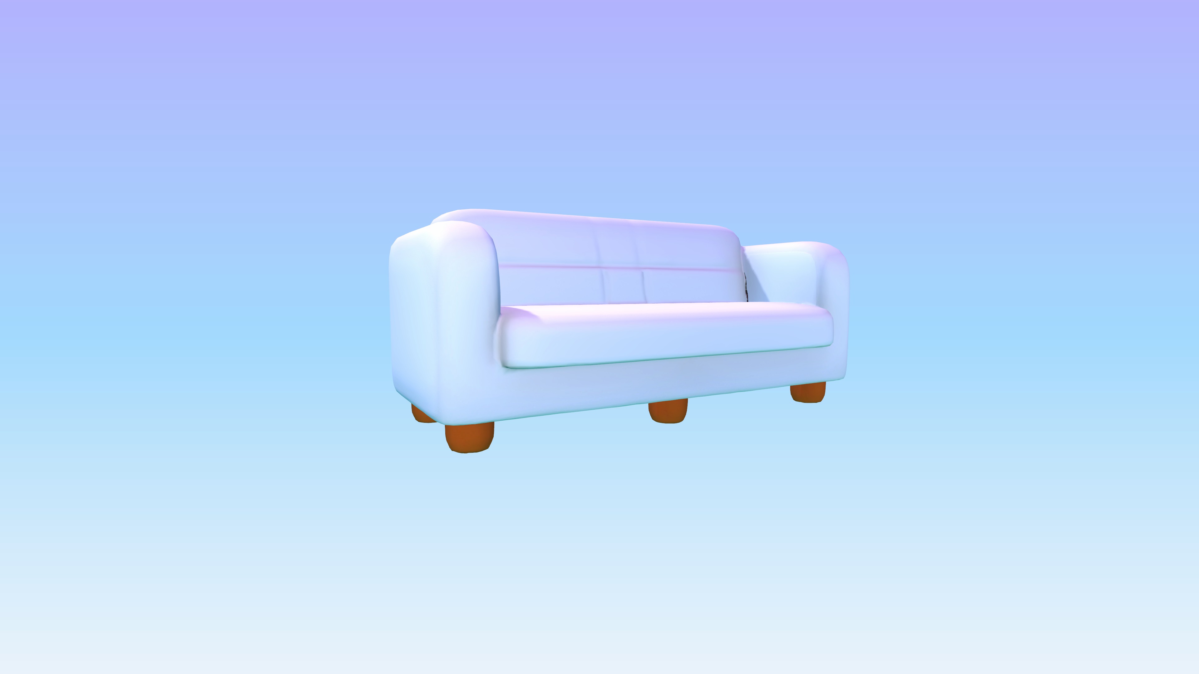 Stylized Sofa 3D Model Low-poly 3D model_3