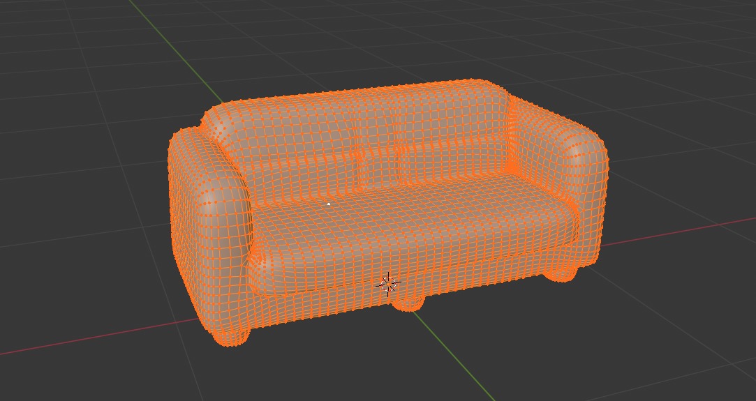 Stylized Sofa 3D Model Low-poly 3D model_6