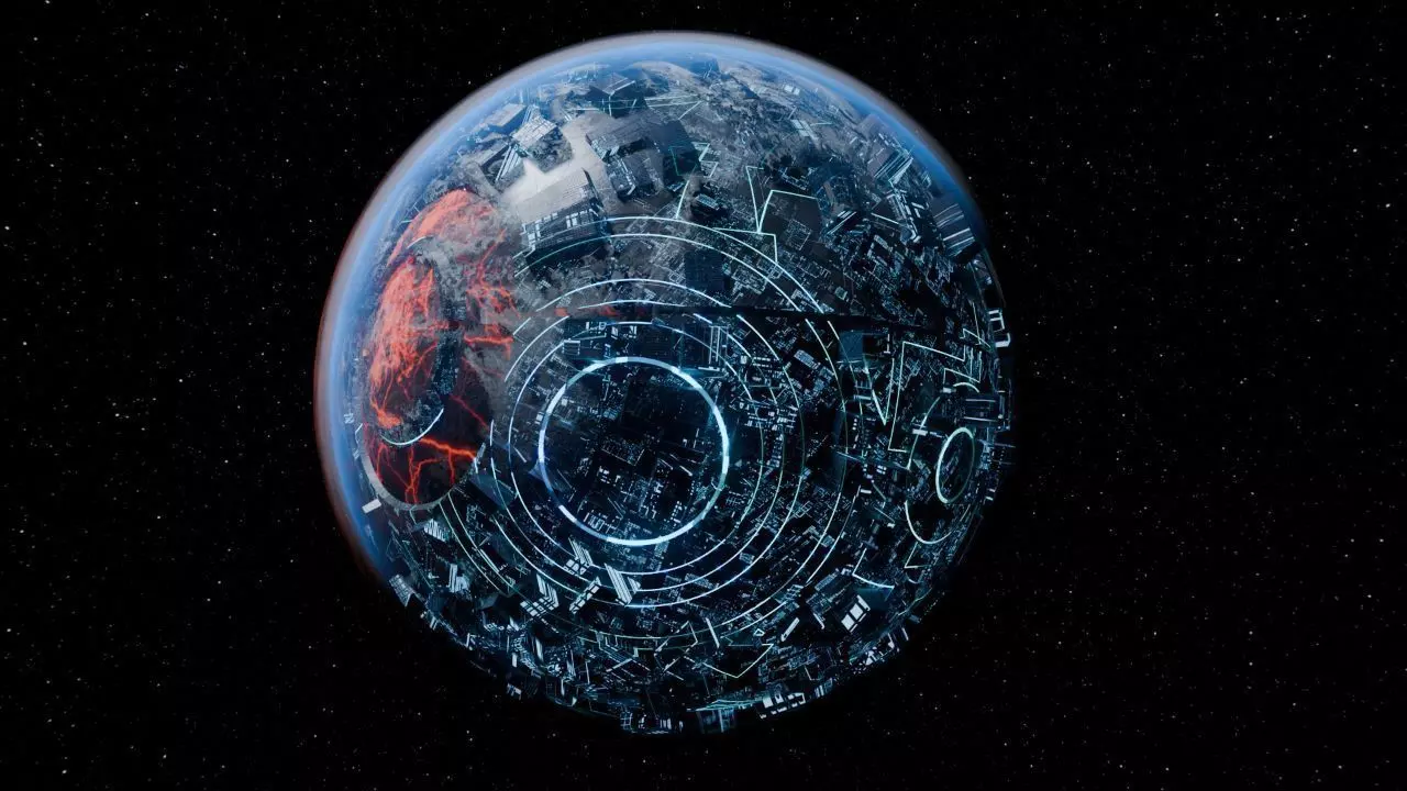 High-Quality 3D Robotic Alien Planet with Futuristic Features 3D model_0