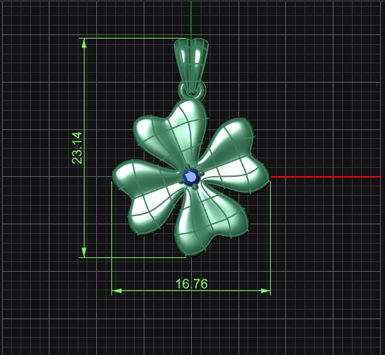 Pendant Clover 3D print model_3