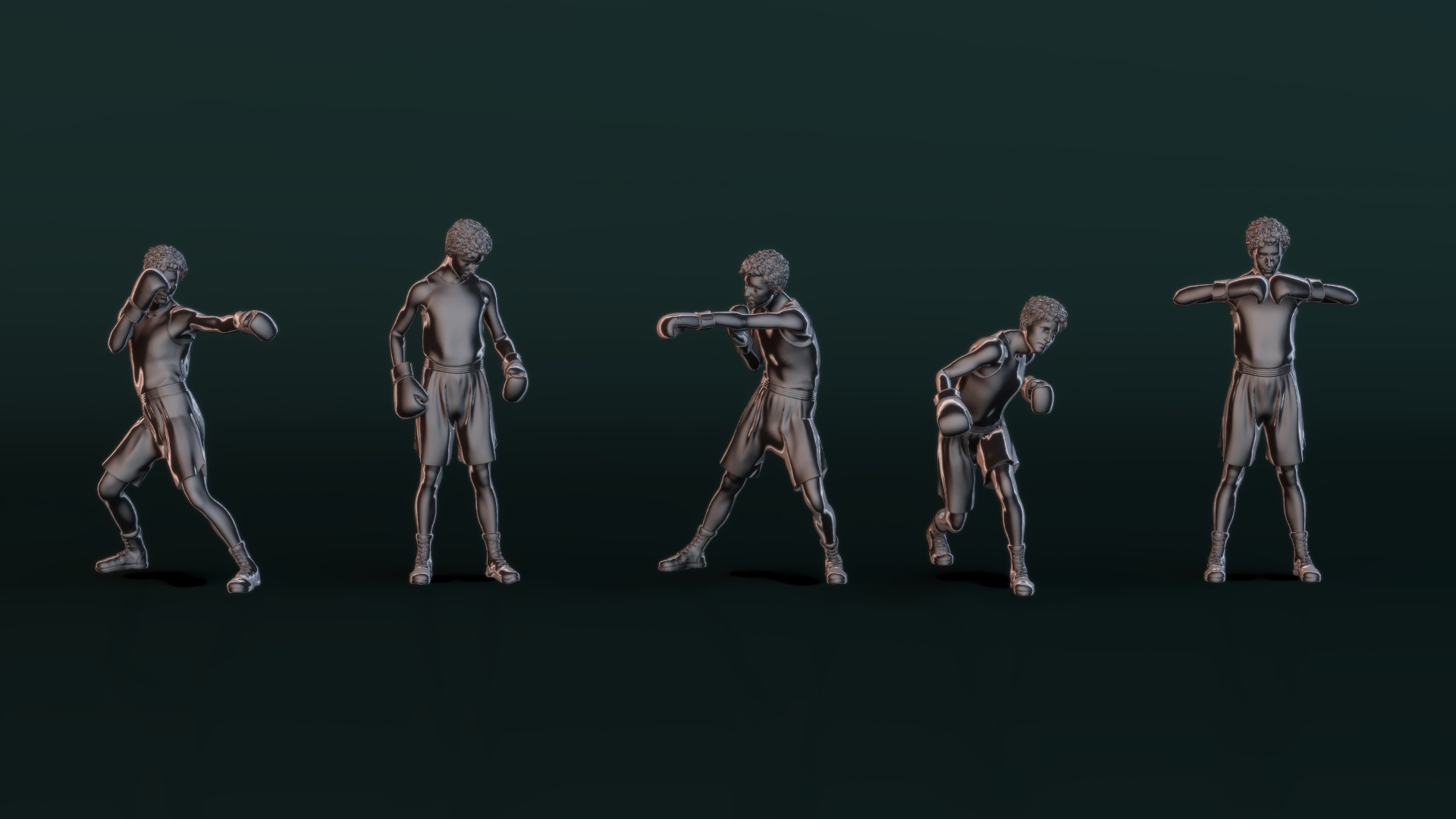 Boxer Man Set01 3D model_7