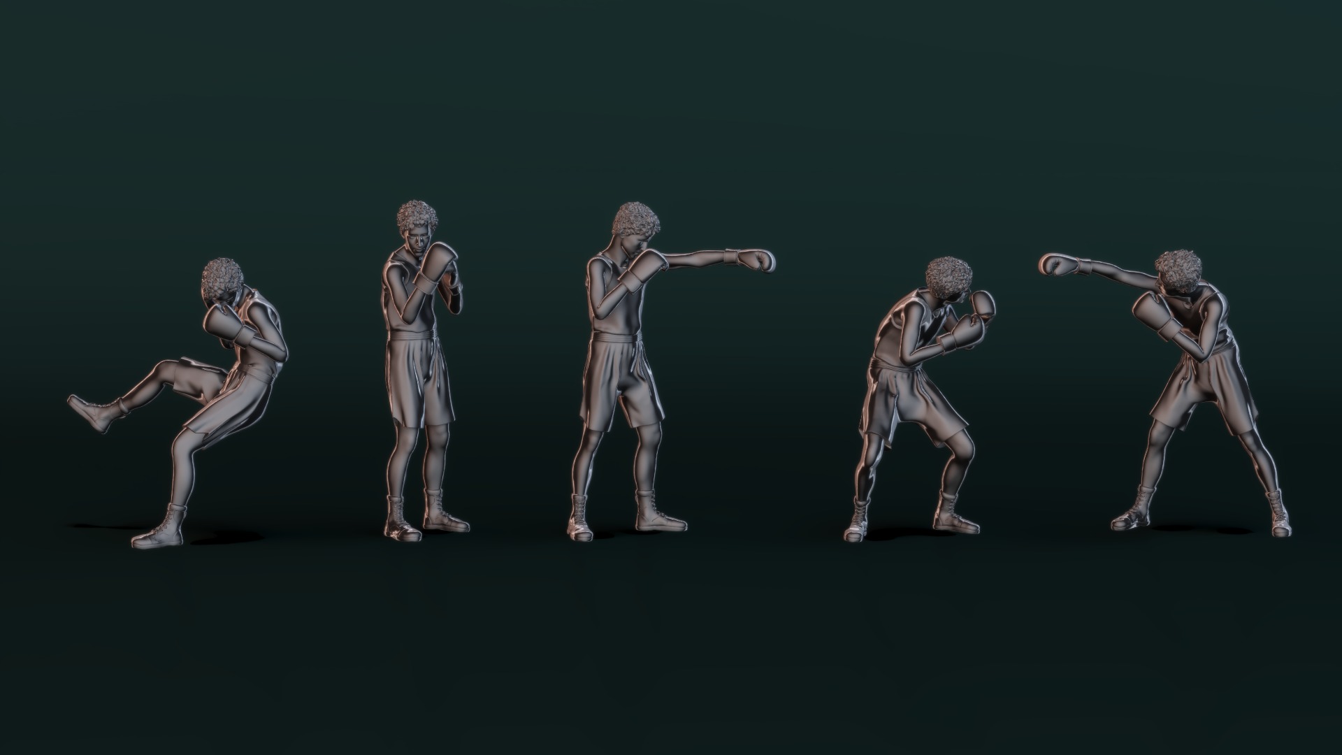 Boxer Man Set01 3D model_3