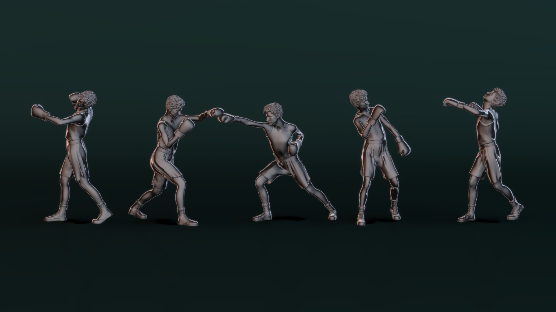 Boxer Man Set01 3D model_9