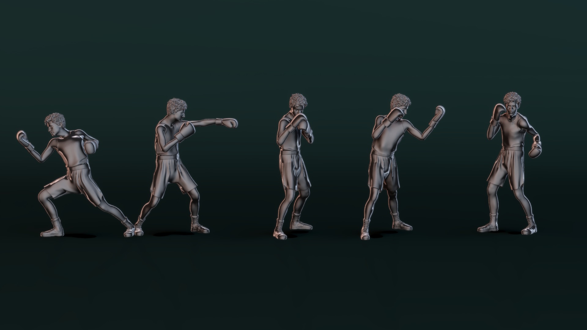 Boxer Man Set01 3D model_2