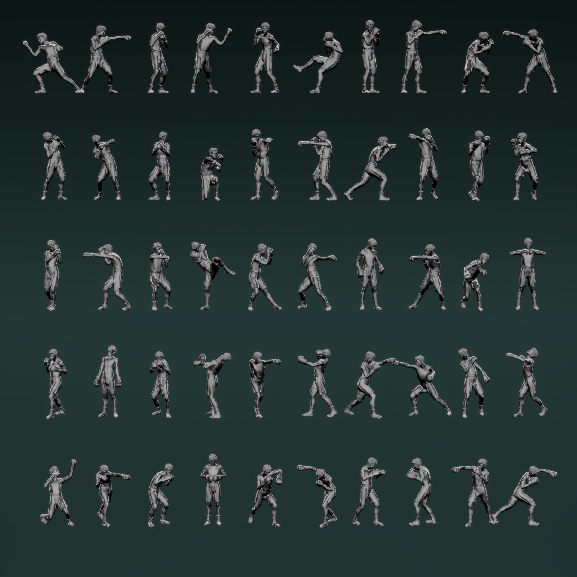 Boxer Man Set01 3D model_1