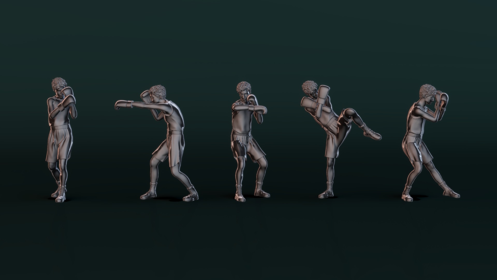 Boxer Man Set01 3D model_6