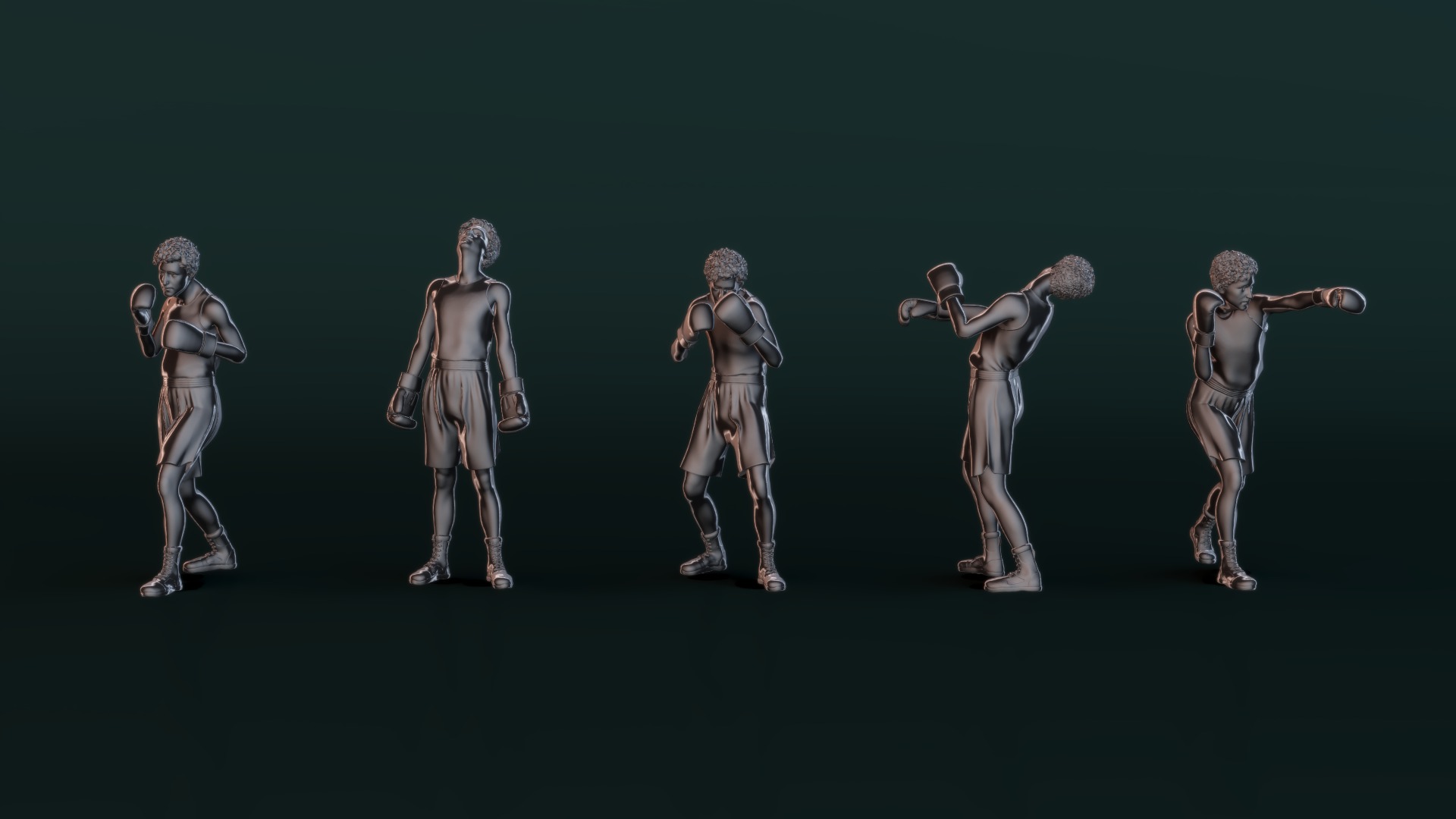 Boxer Man Set01 3D model_8