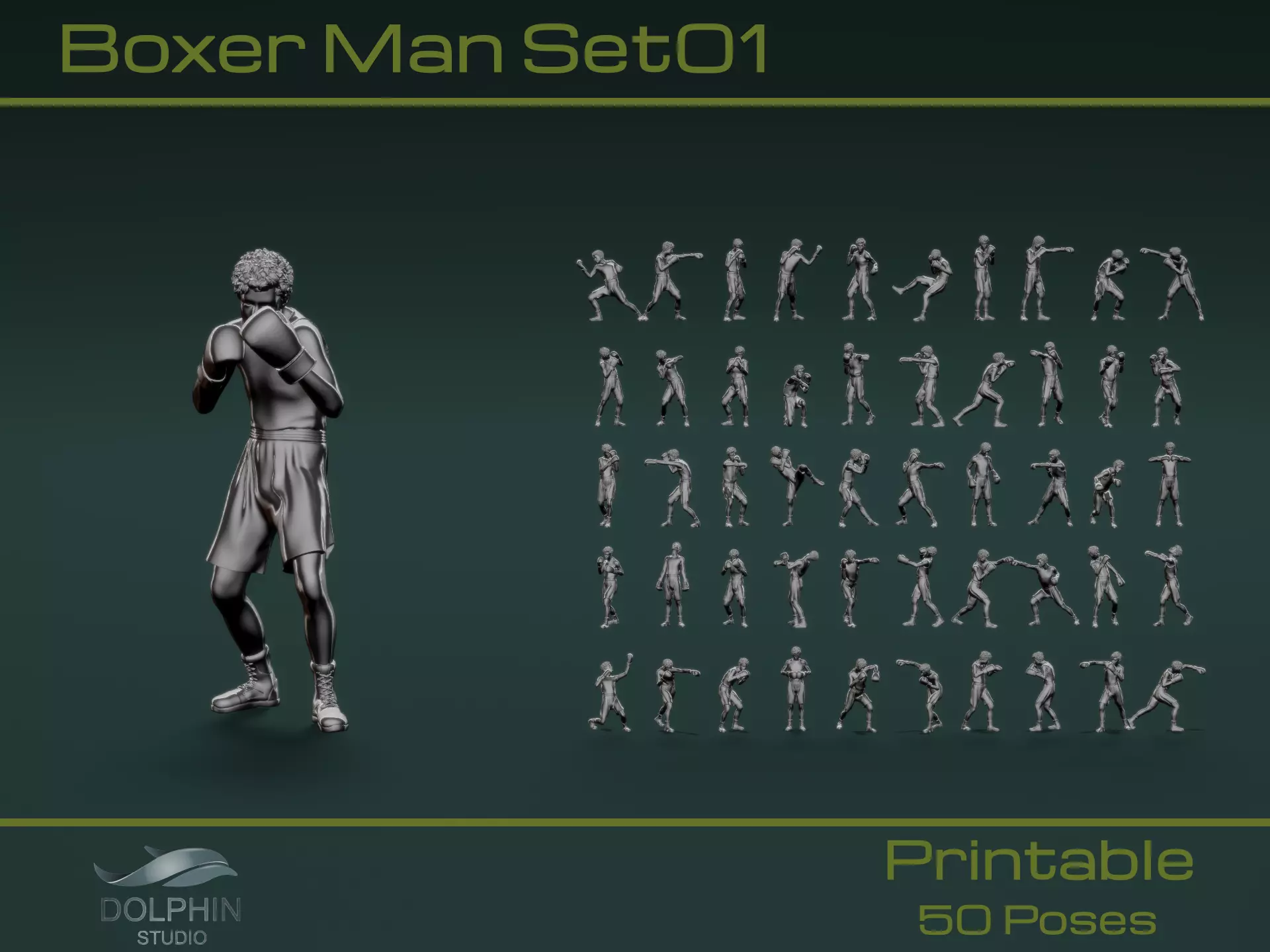 Boxer Man Set01 3D model_0