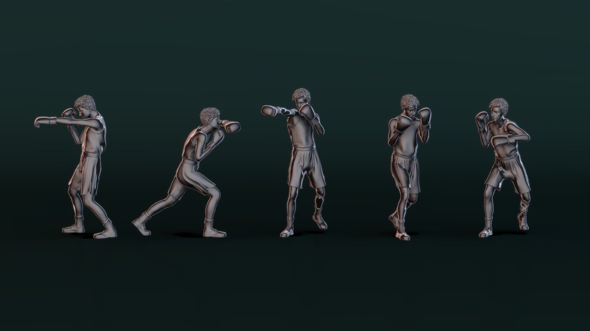 Boxer Man Set01 3D model_5