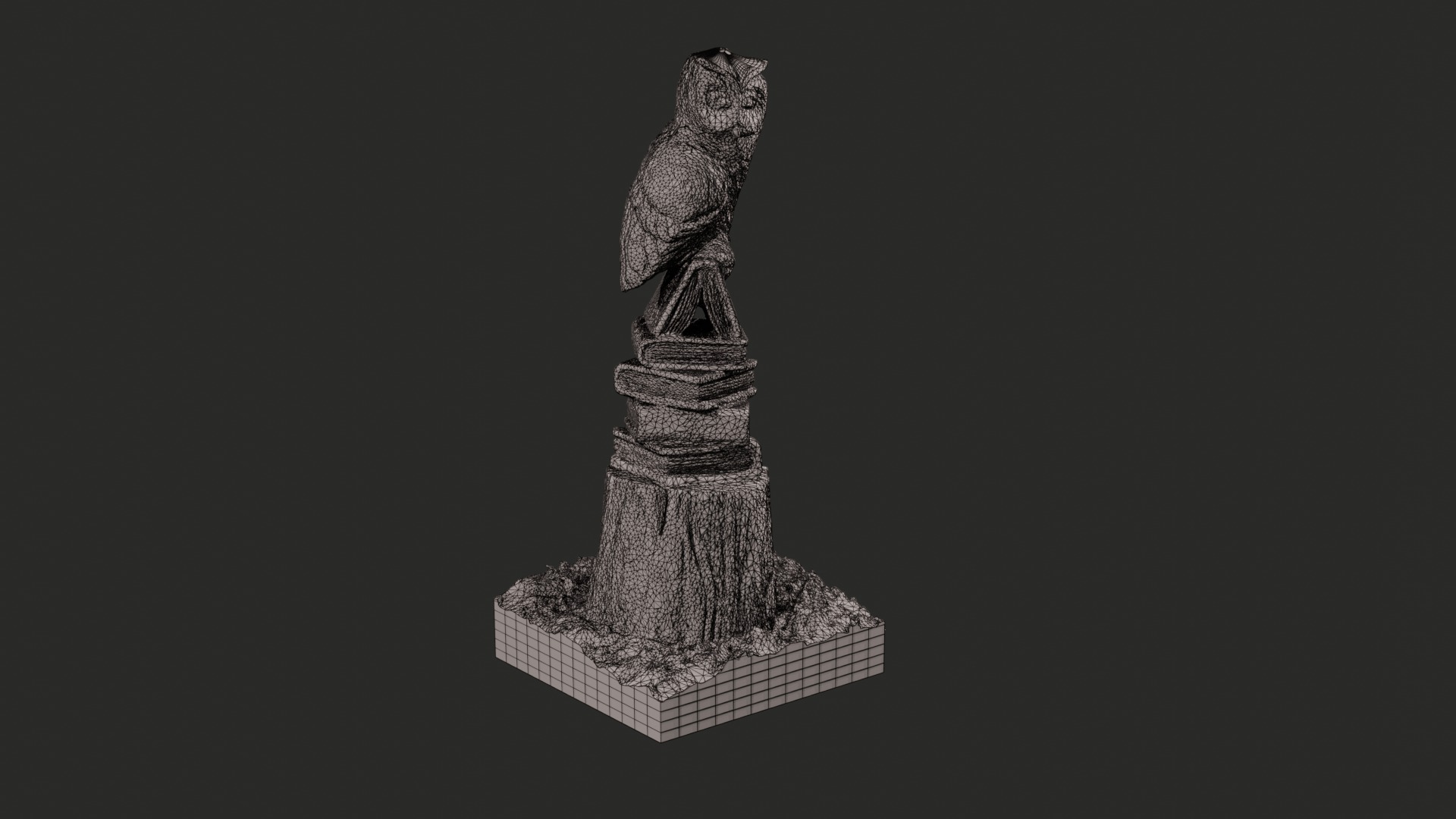 3D Textured Model of a Hand-Carved Wooden Owl Sculpture 3D model_6