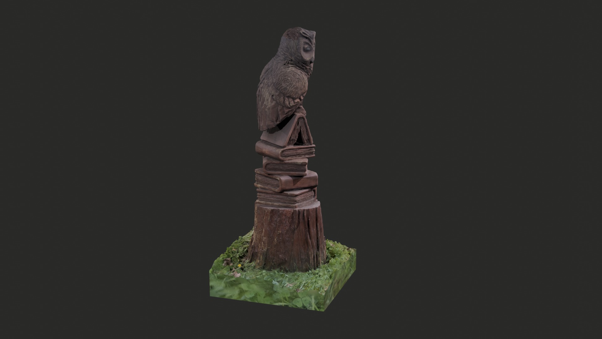 3D Textured Model of a Hand-Carved Wooden Owl Sculpture 3D model_5