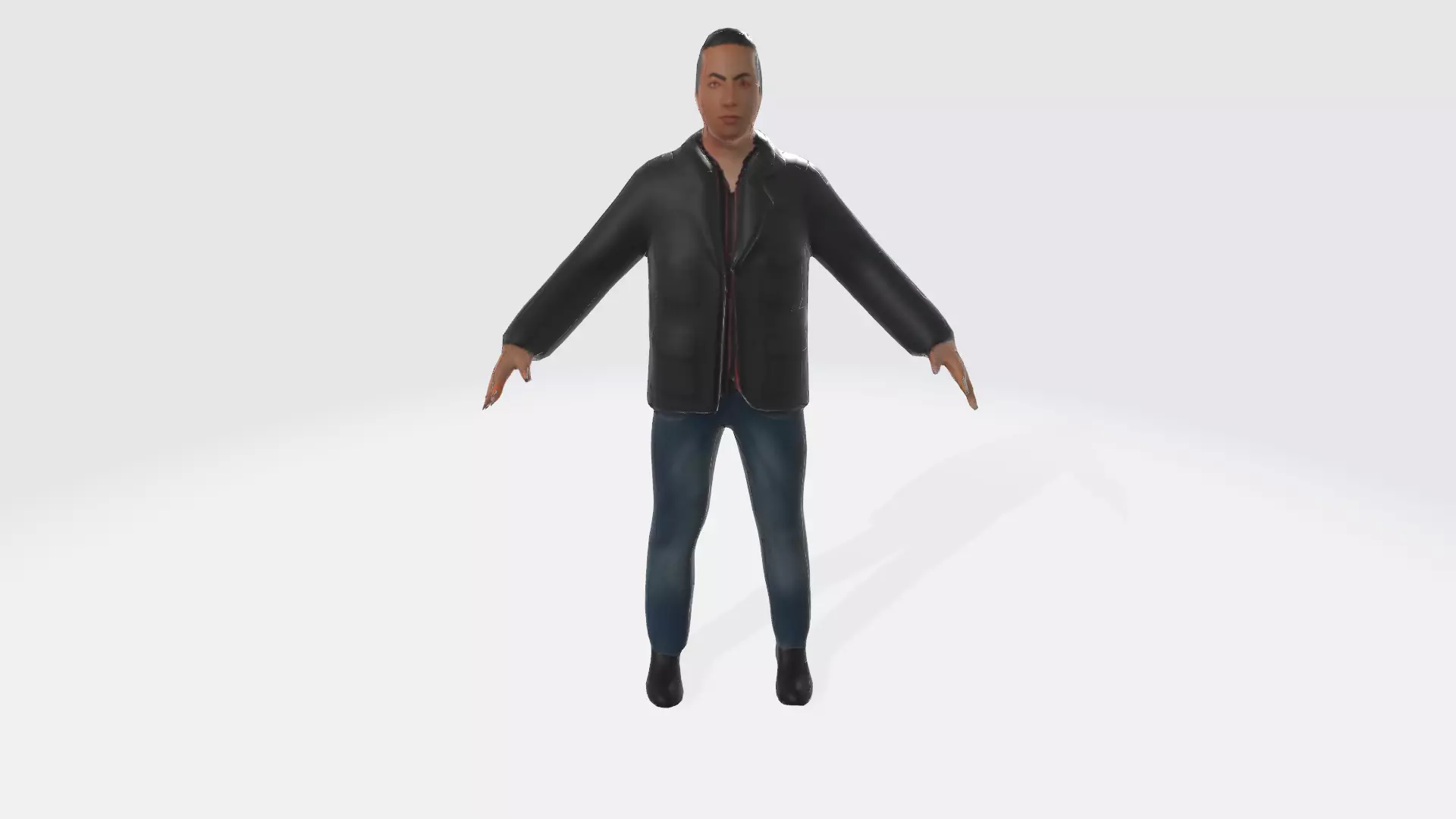 Rigged Man in Parka Low-poly 3D model_0