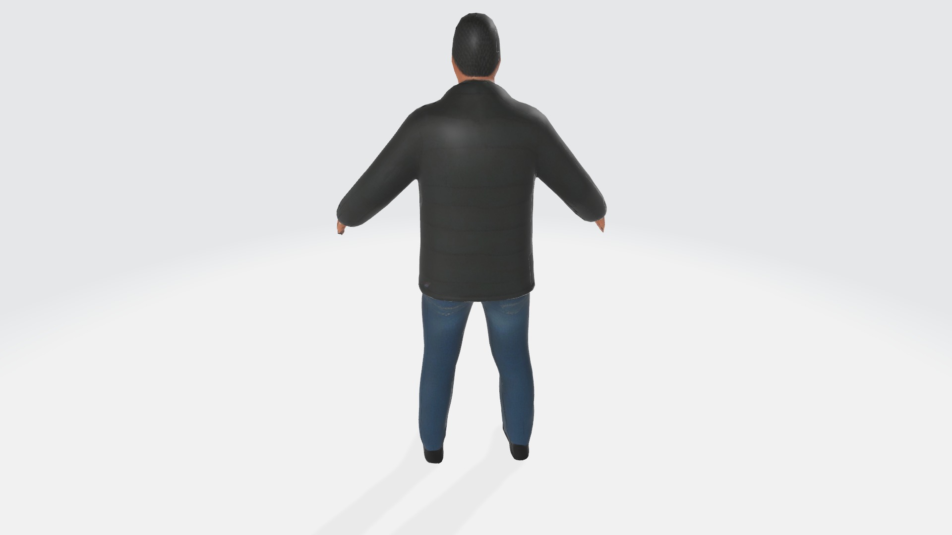 Rigged Man in Parka Low-poly 3D model_5