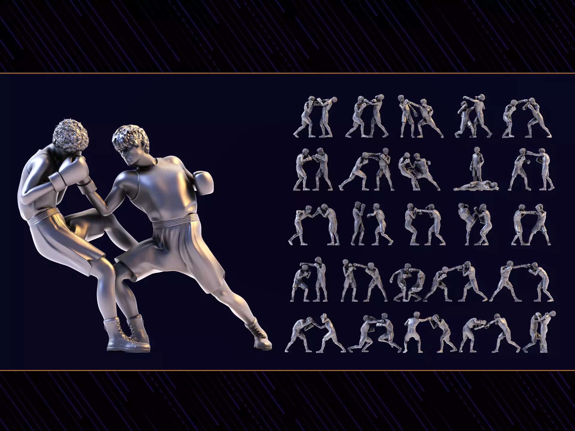 Boxer Man Set02 3D print model