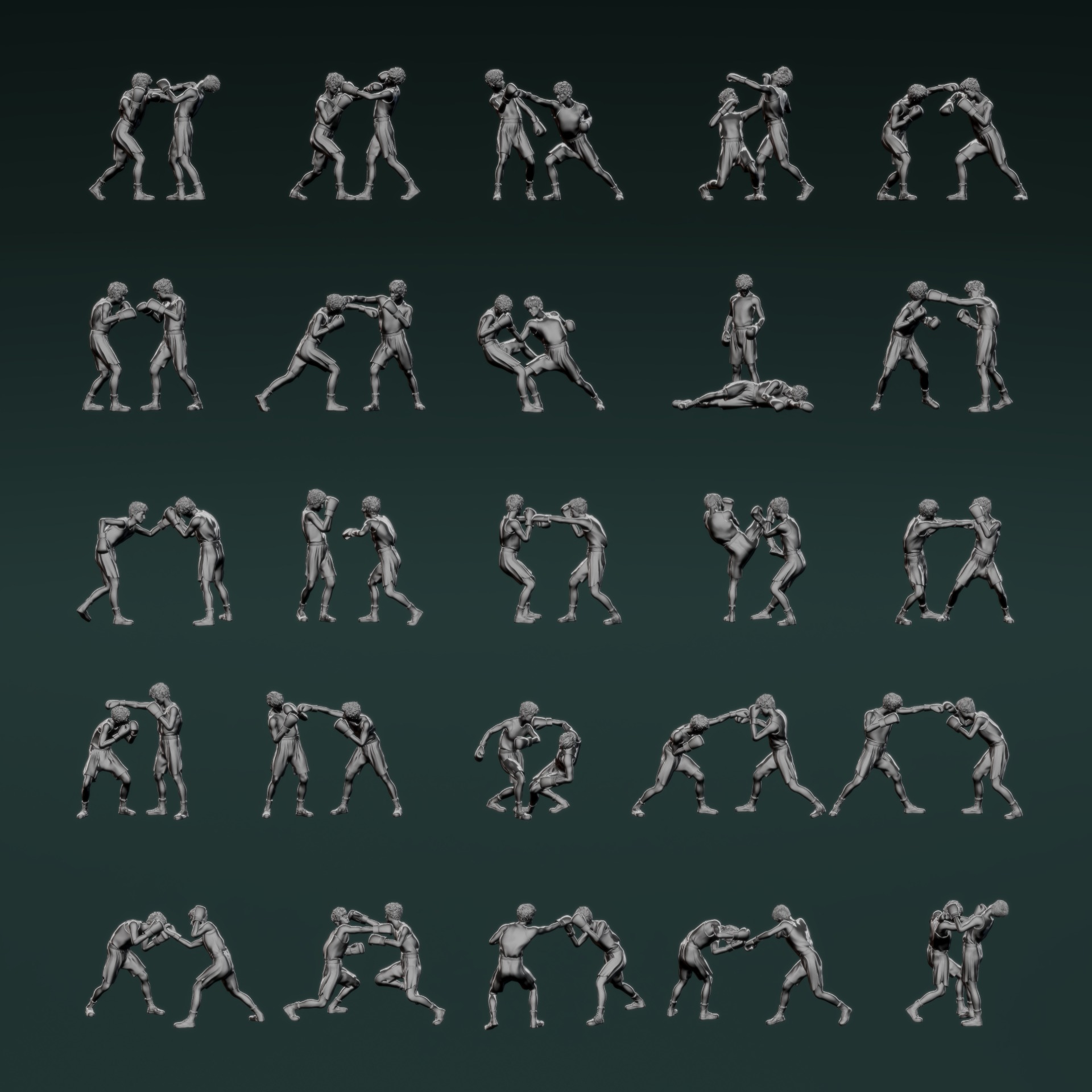 Boxer Man Set02 3D model_1