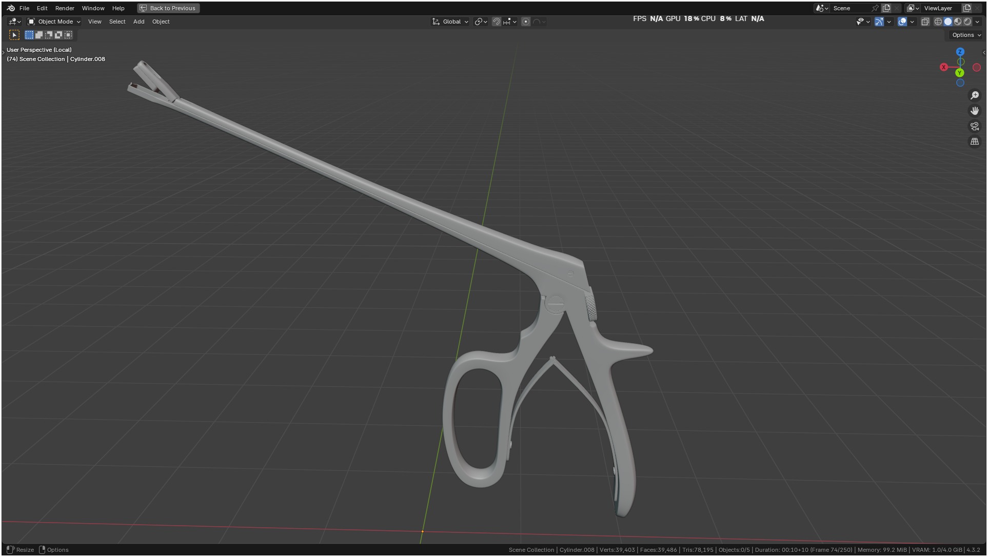 Tischler Standard Straight Biopsy Punch 3D model_3