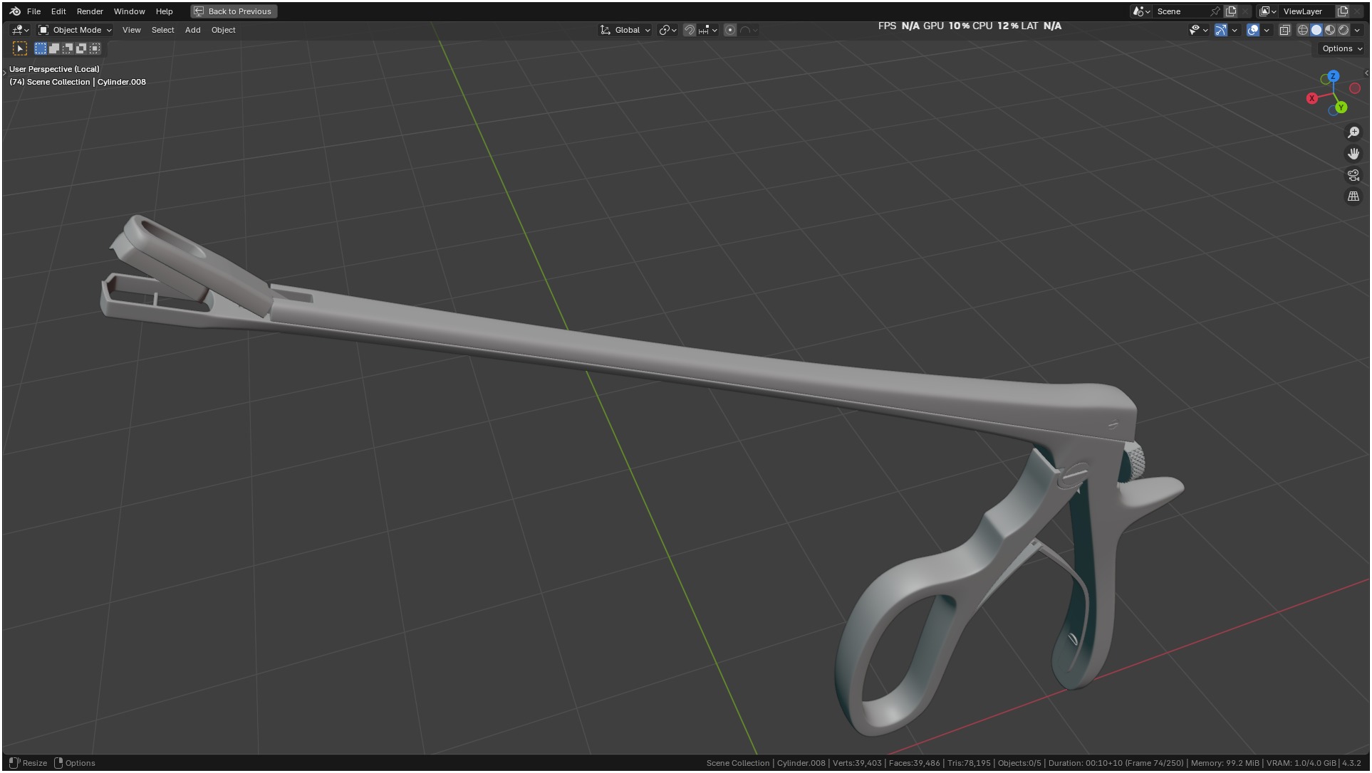 Tischler Standard Straight Biopsy Punch 3D model_4
