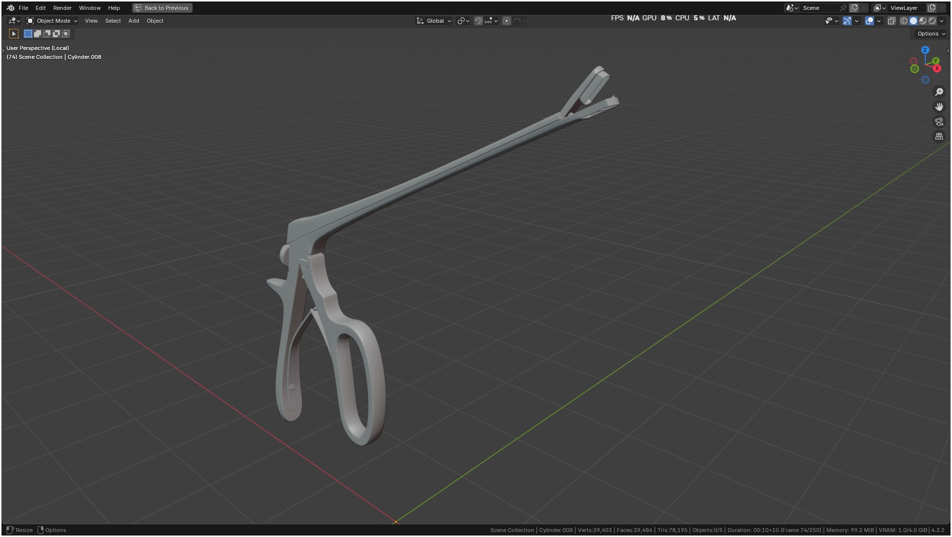 Tischler Standard Straight Biopsy Punch 3D model_2