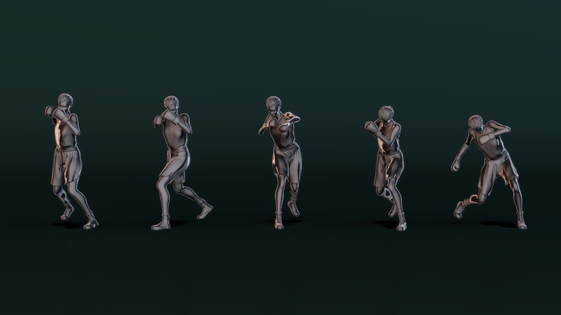 Boxer Woman Set01 3D model_9