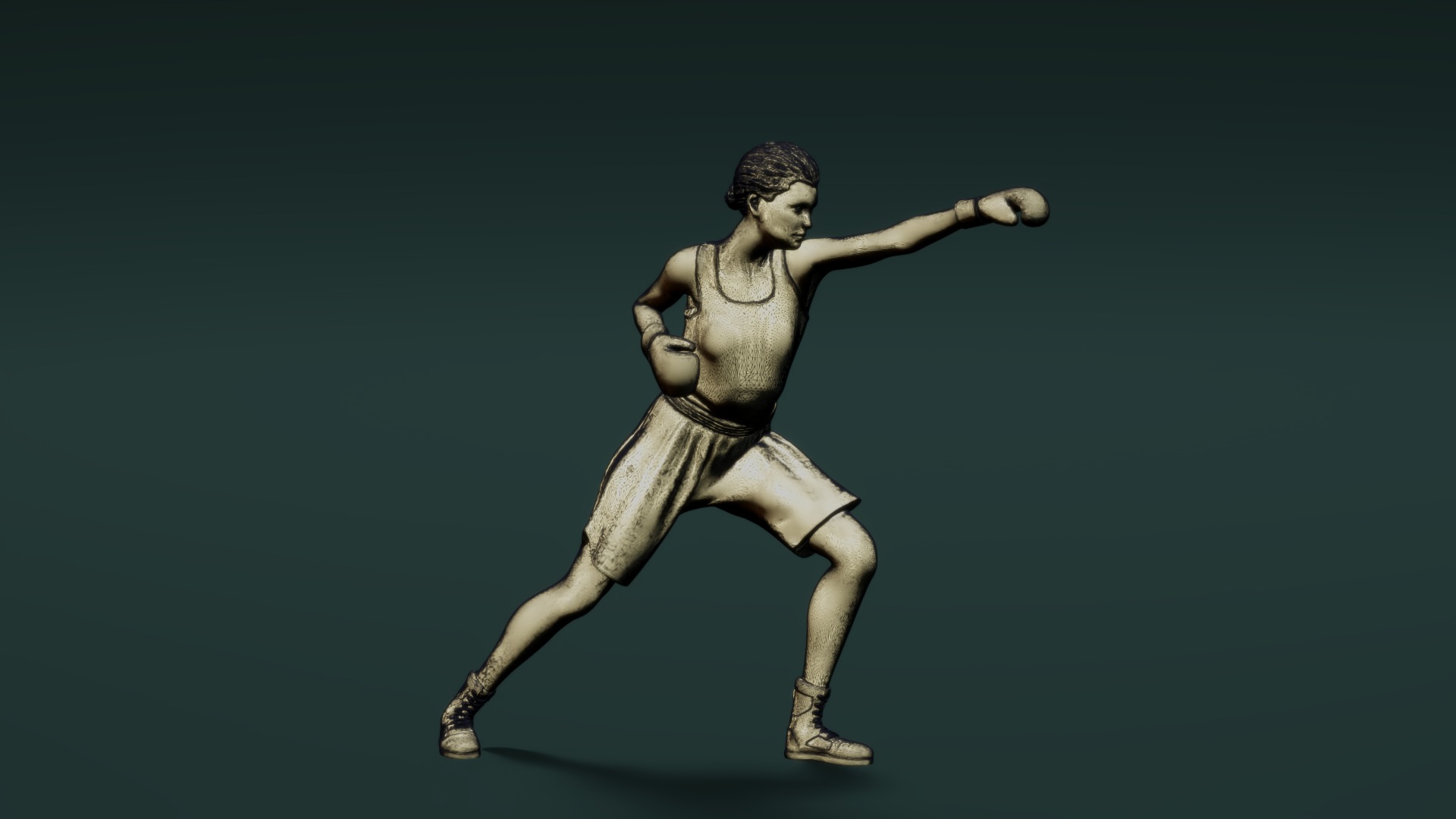 Boxer Woman Set01 3D model_12
