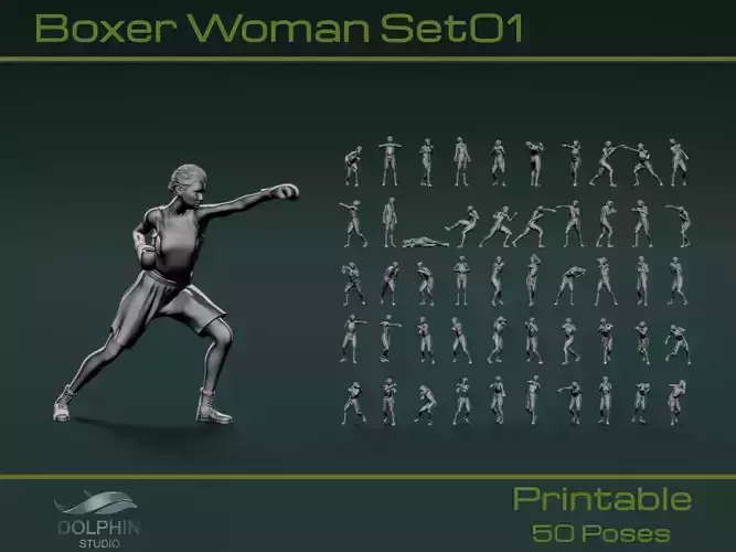 Boxer Woman Set01 3D model
