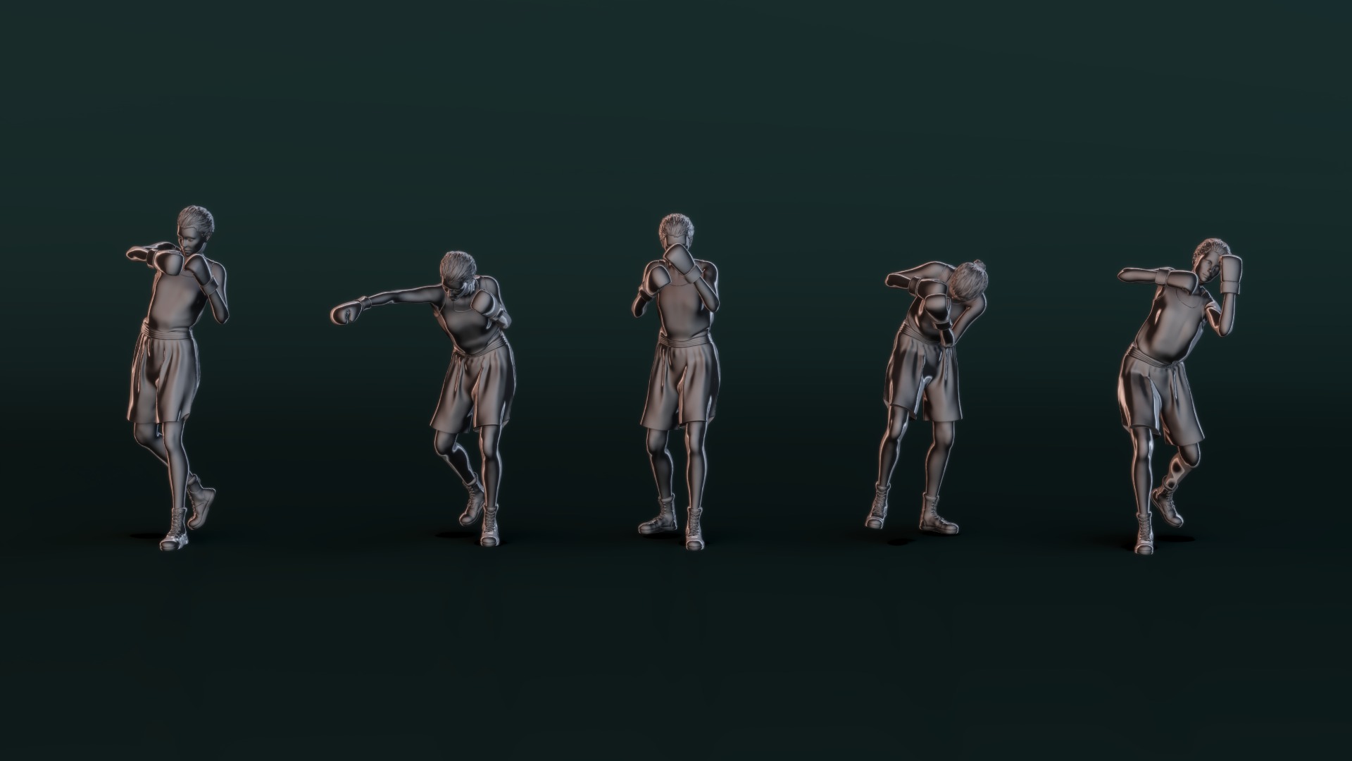 Boxer Woman Set01 3D model_11