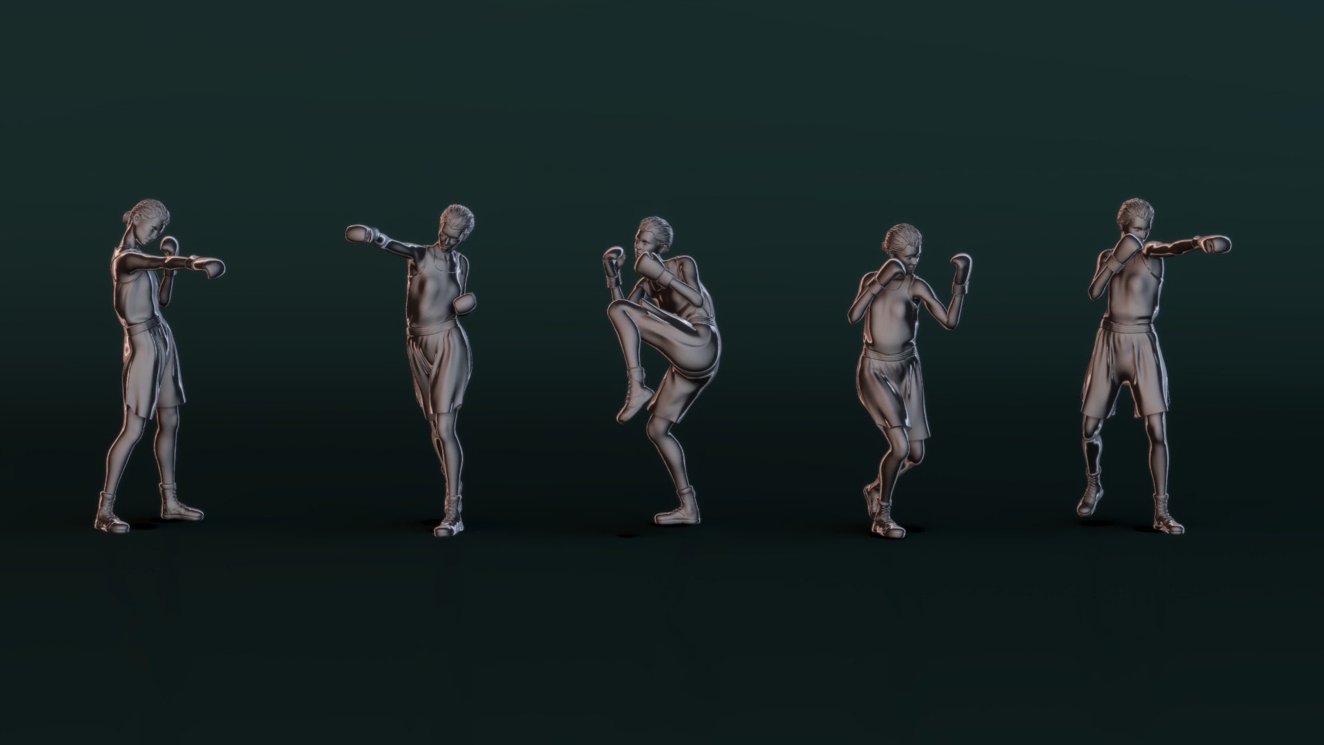 Boxer Woman Set02 3D model_6