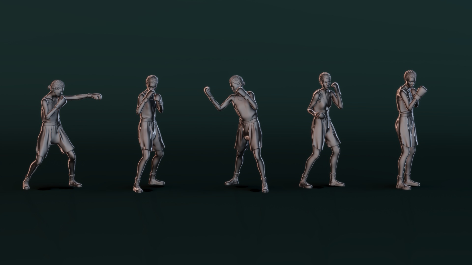 Boxer Woman Set02 3D model_9