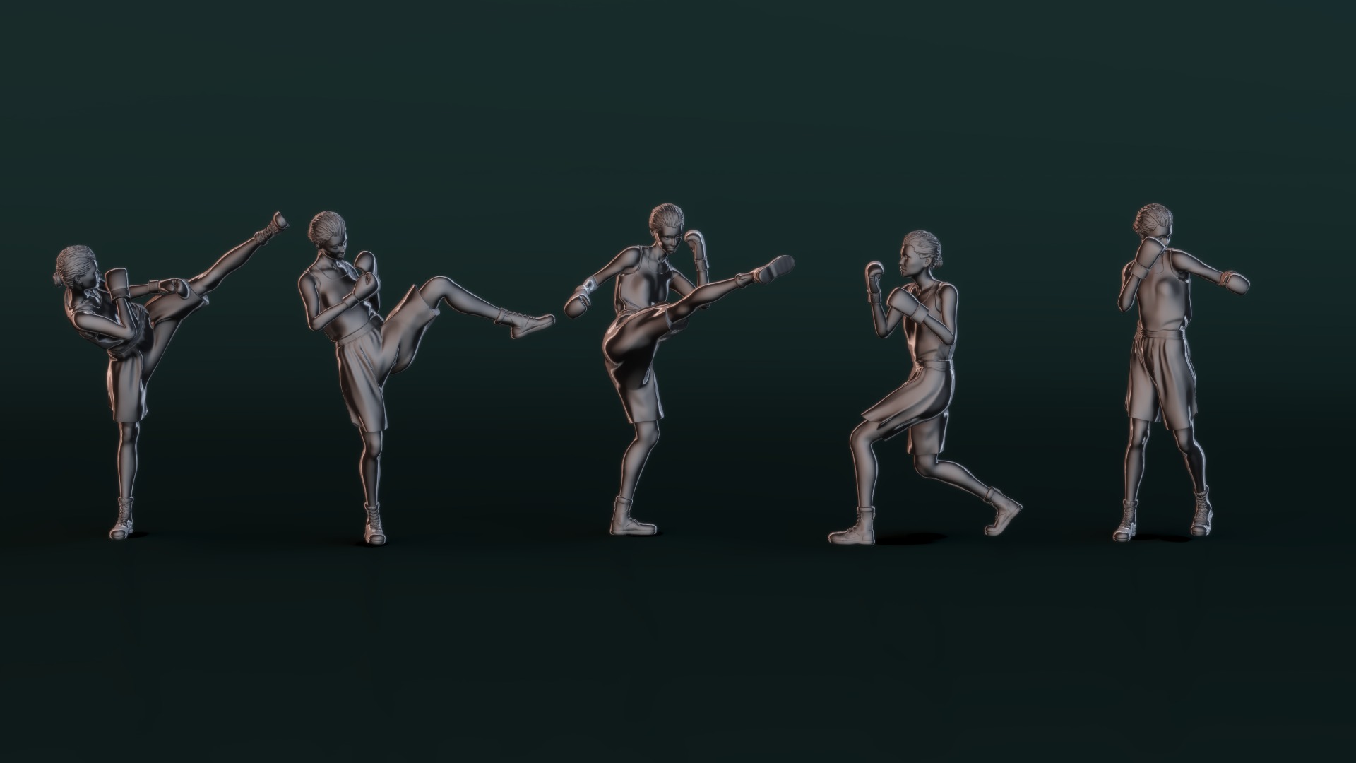 Boxer Woman Set02 3D model_4