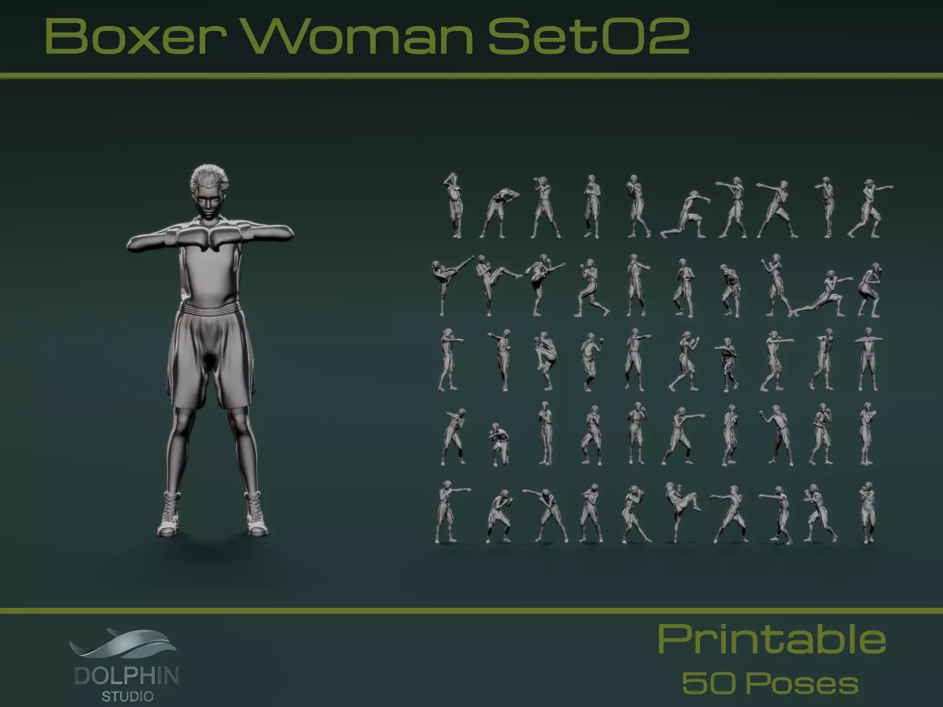 Boxer Woman Set02 3D model_0