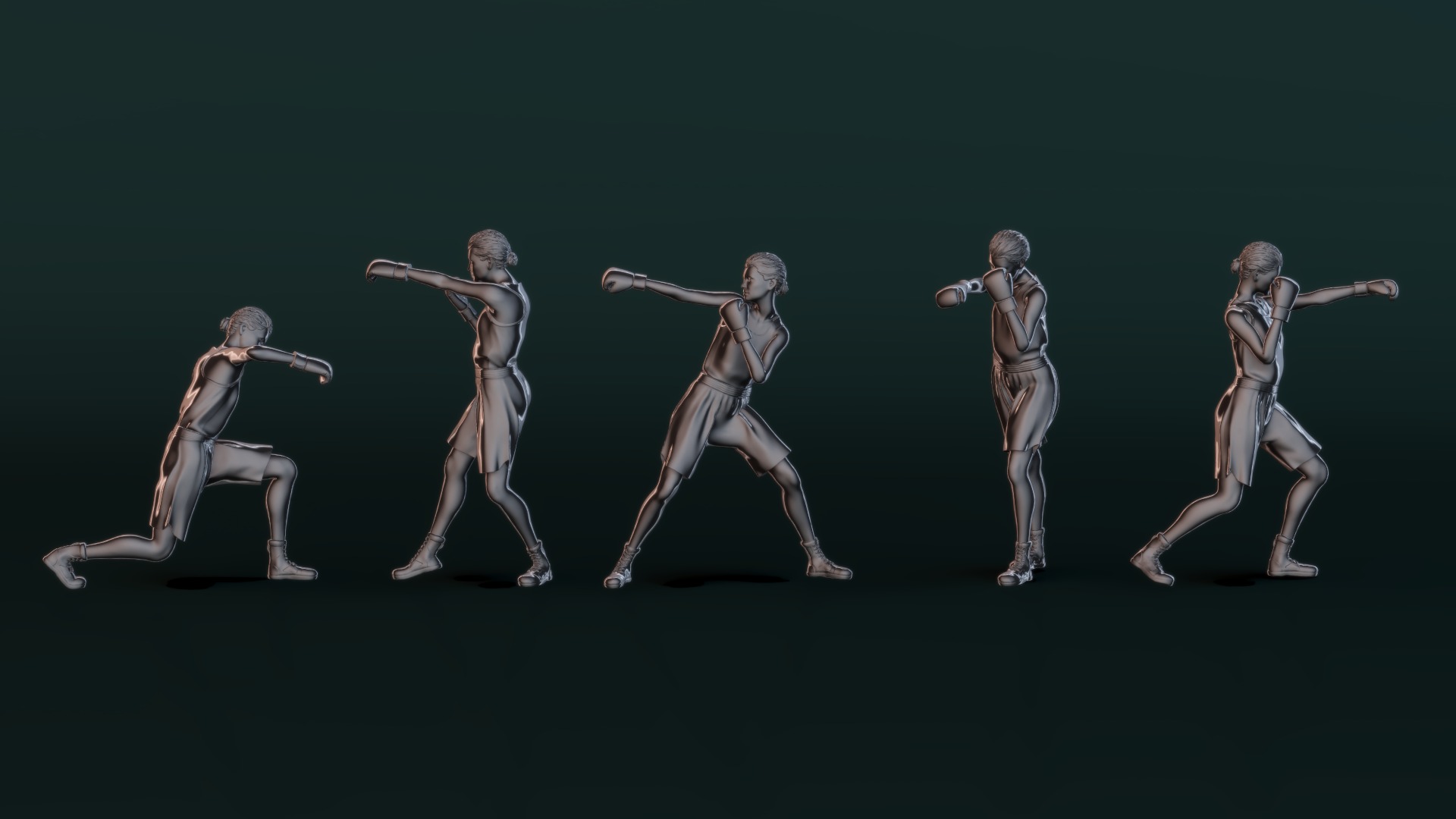 Boxer Woman Set02 3D model_3