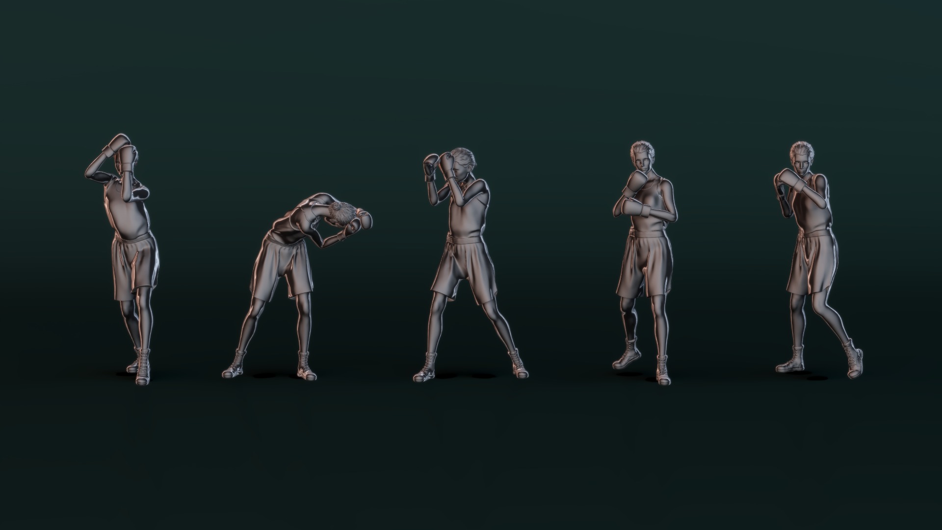 Boxer Woman Set02 3D model_2