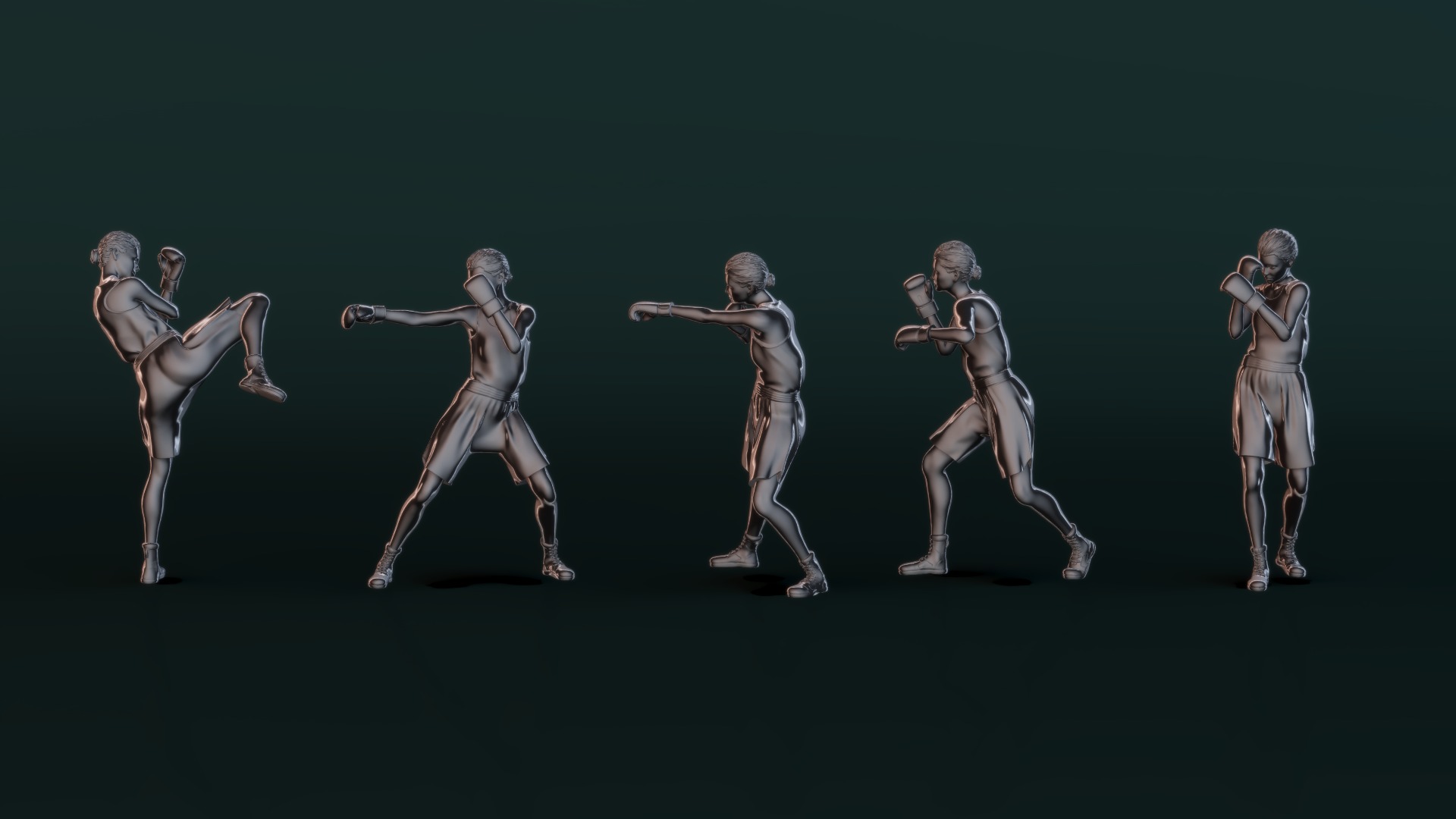 Boxer Woman Set02 3D model_11