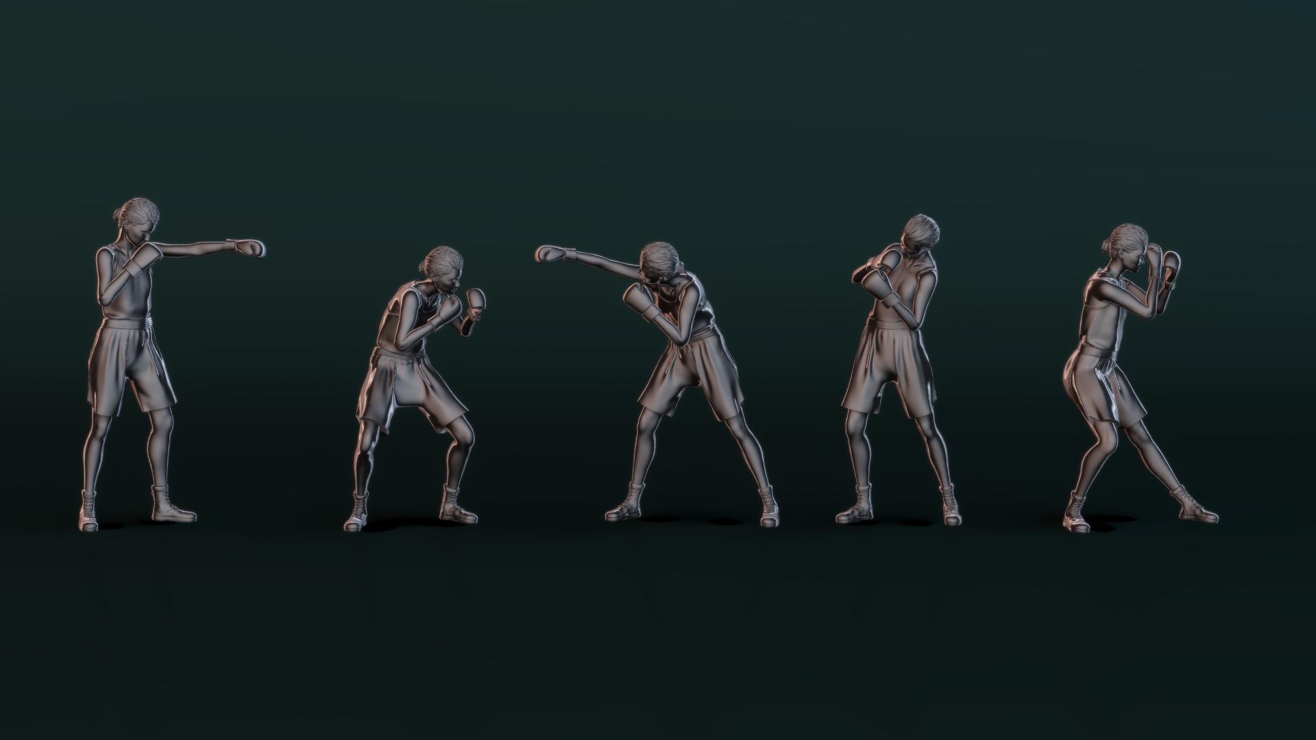 Boxer Woman Set02 3D model_10