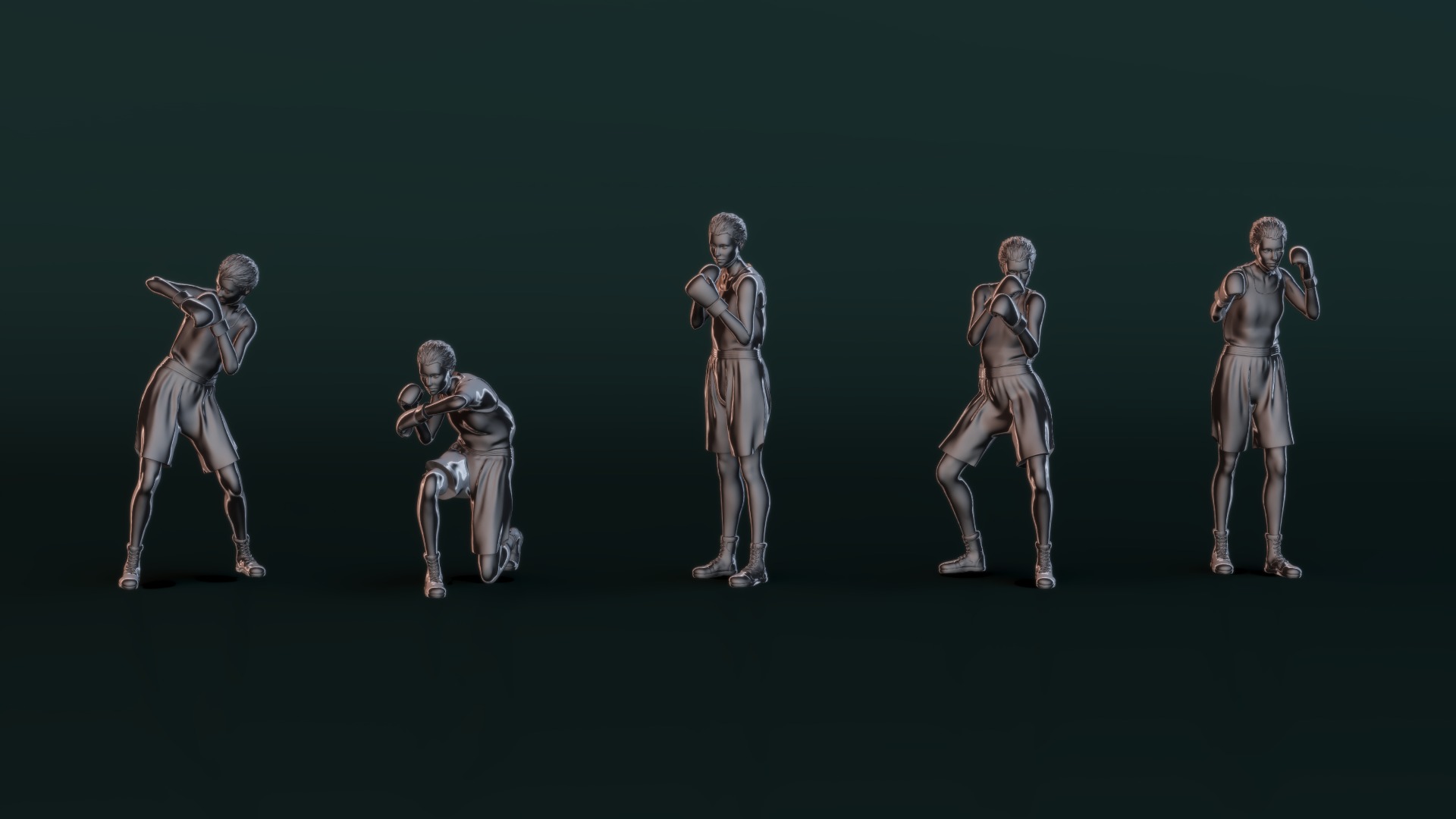 Boxer Woman Set02 3D model_8