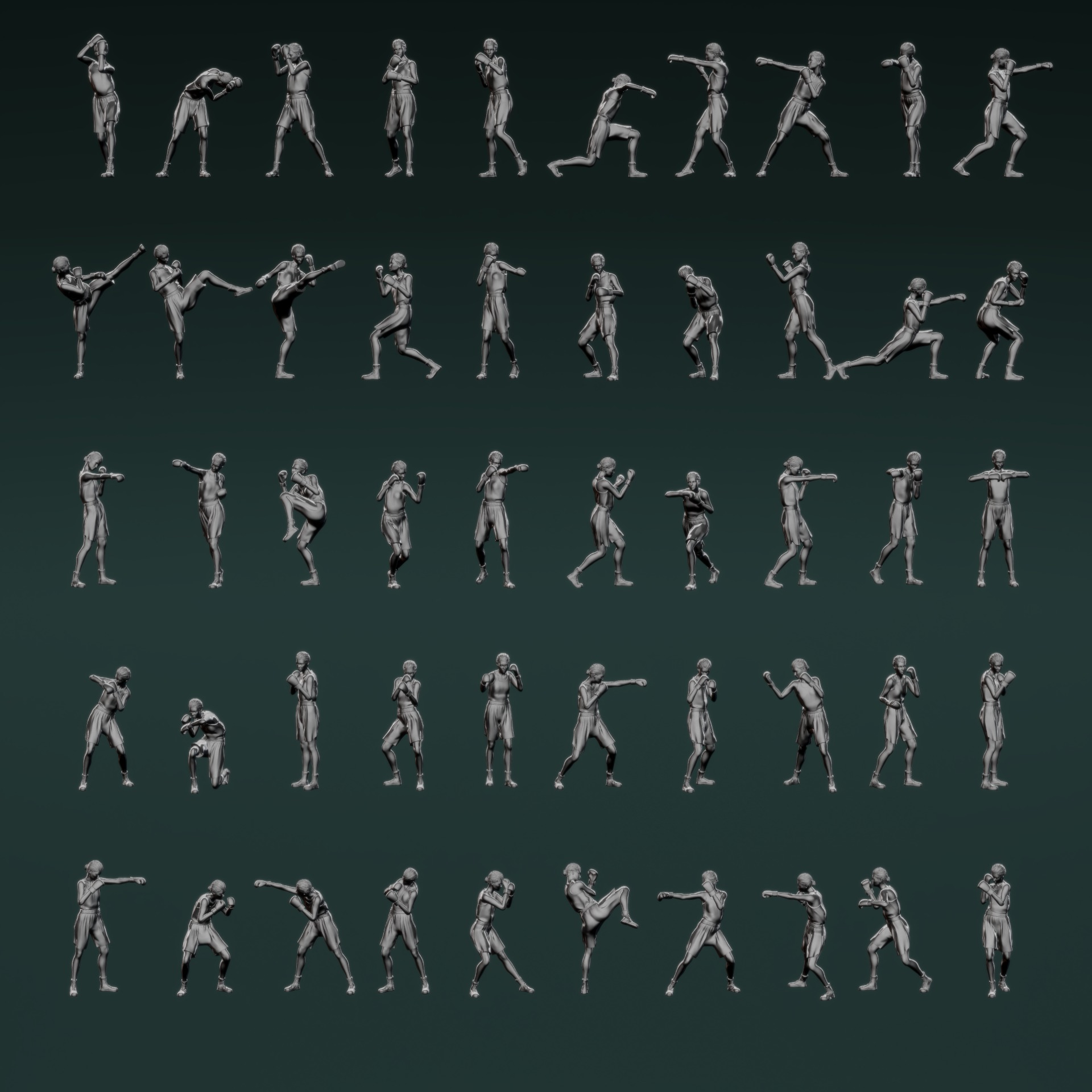 Boxer Woman Set02 3D model_1