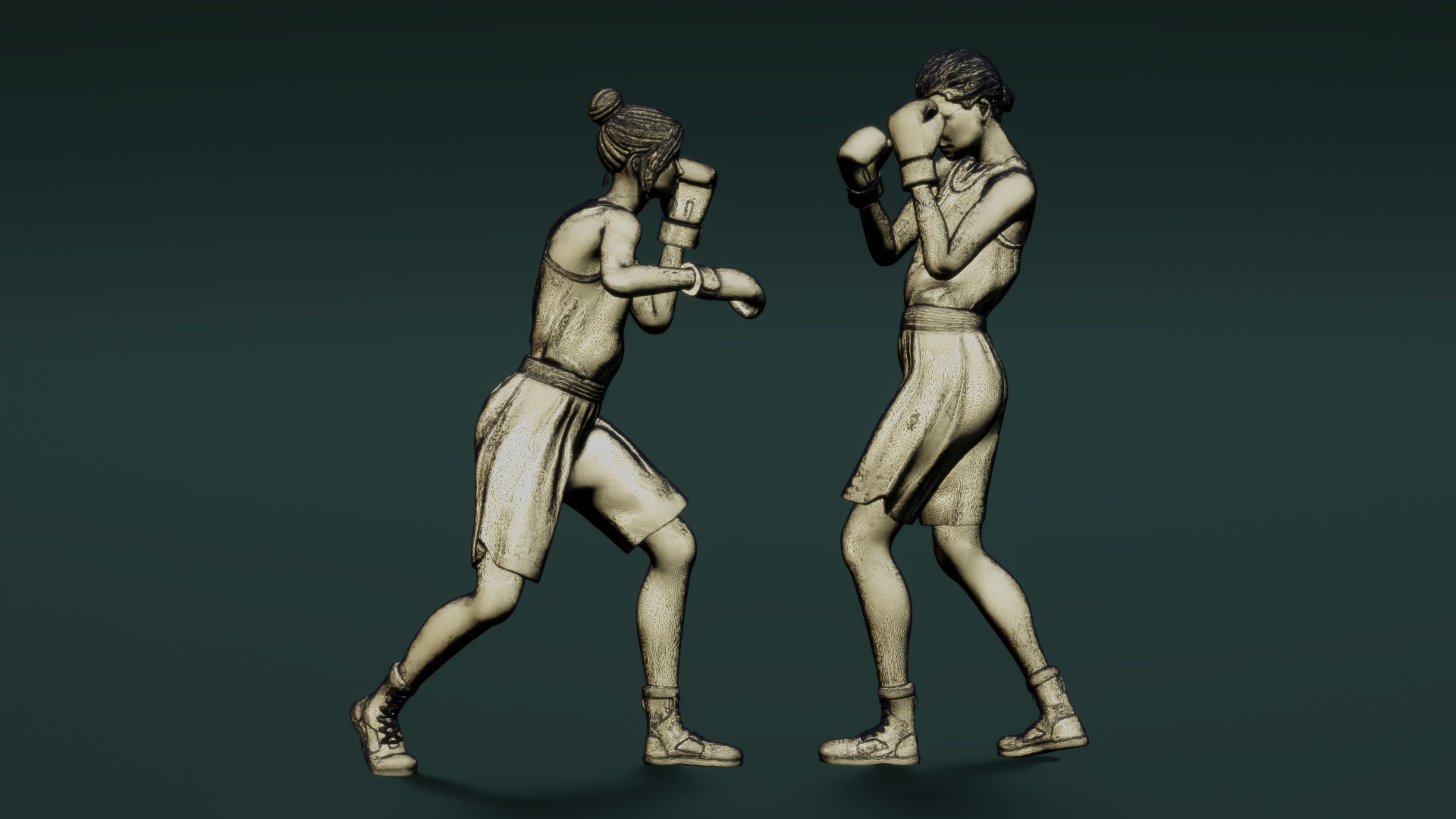 Boxer Woman Set03 3D model_7