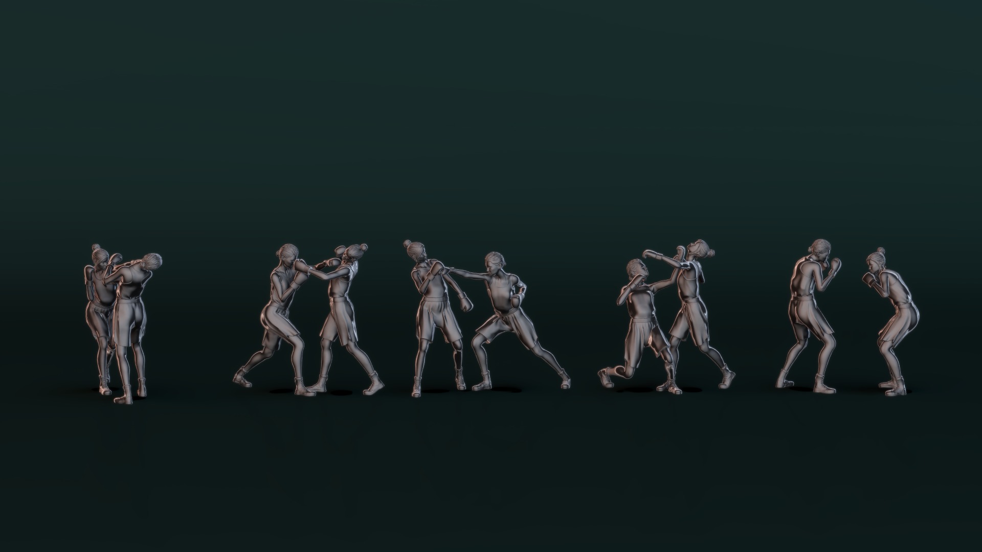 Boxer Woman Set03 3D model_2