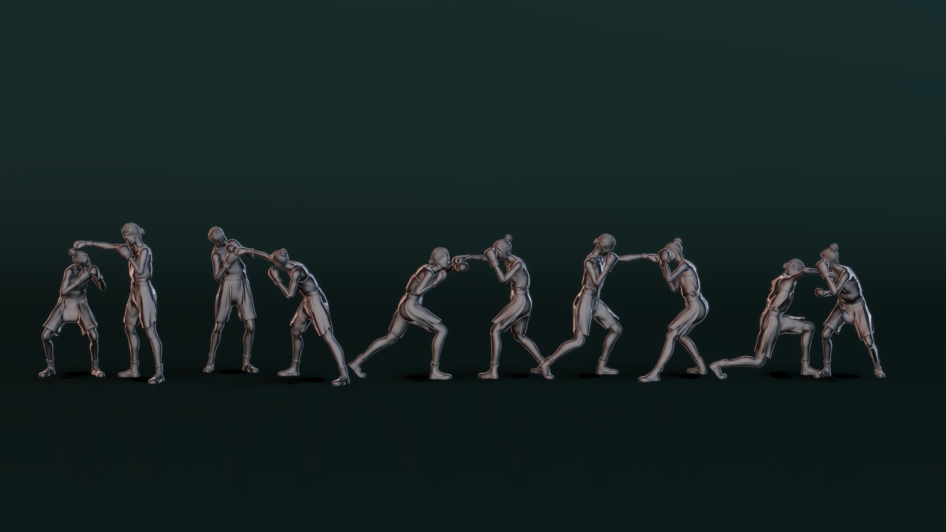 Boxer Woman Set03 3D model_5