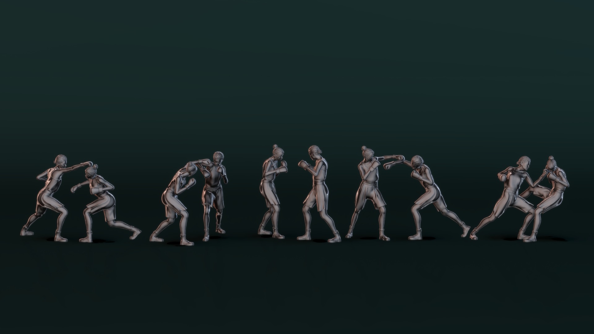 Boxer Woman Set03 3D model_3