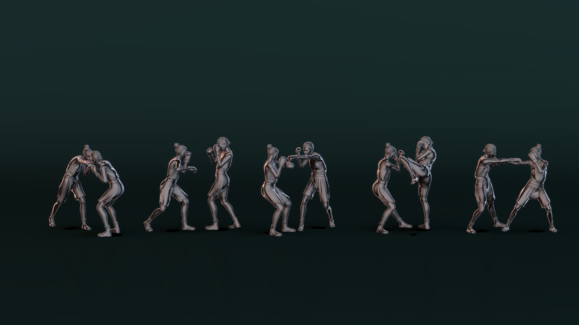 Boxer Woman Set03 3D model_4