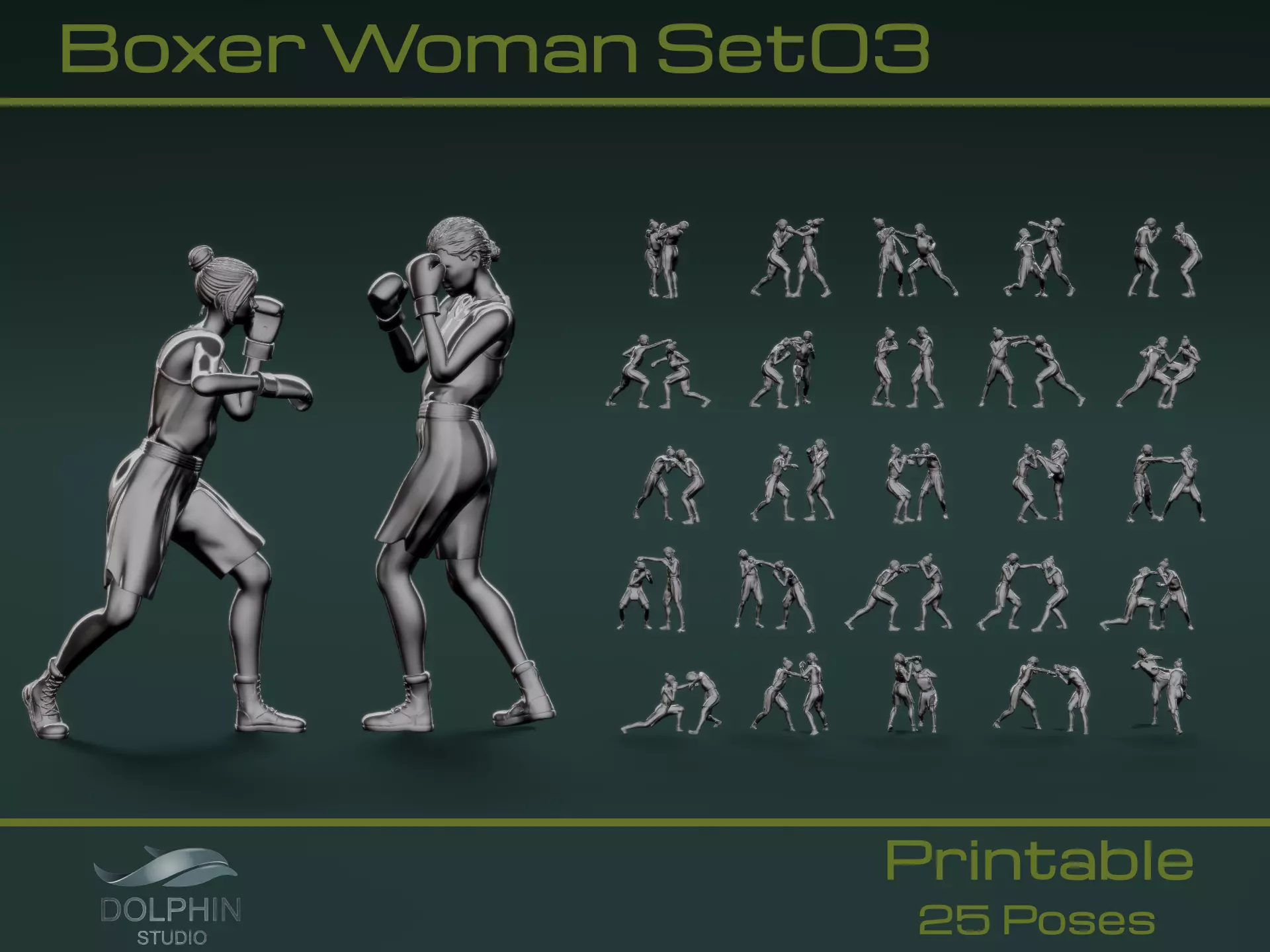 Boxer Woman Set03 3D model_0