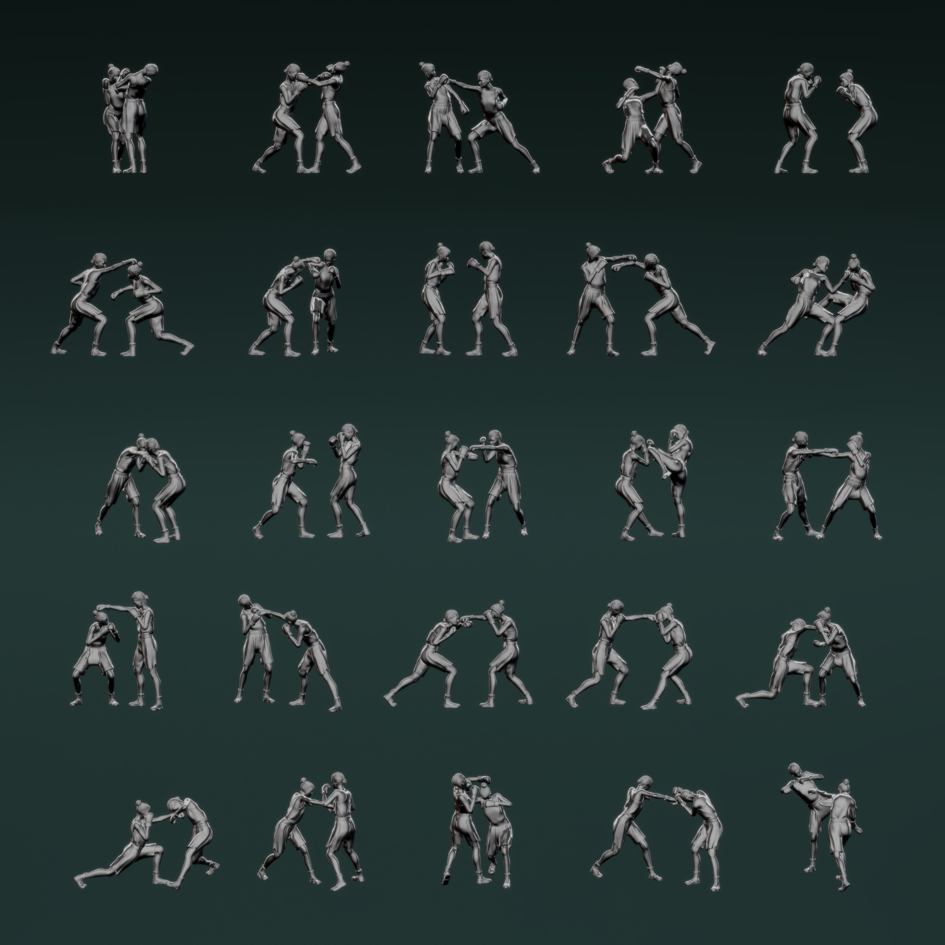 Boxer Woman Set03 3D model_1