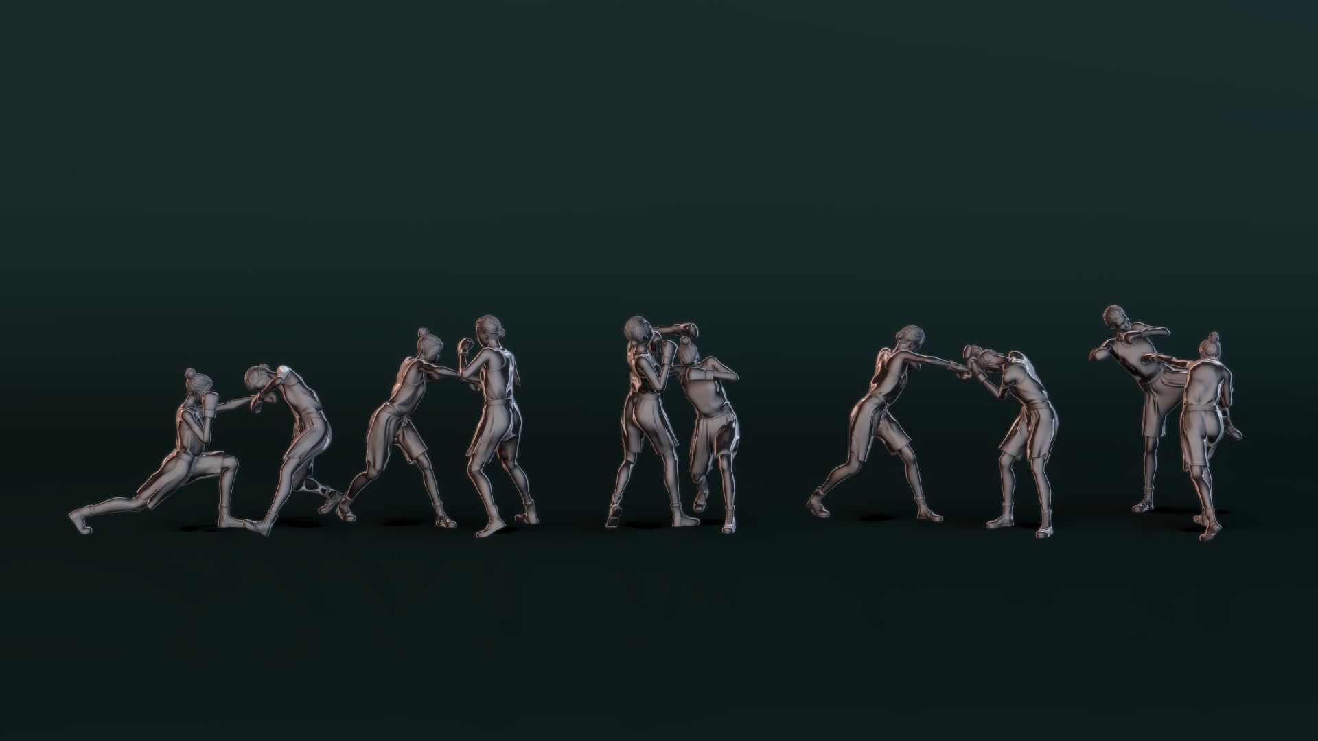 Boxer Woman Set03 3D model_6