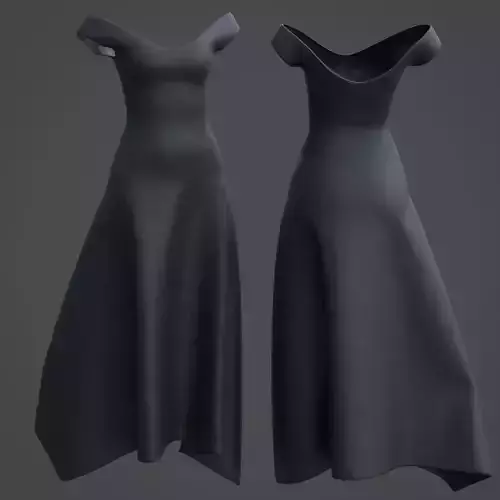 3D Female Dress - Black Dress