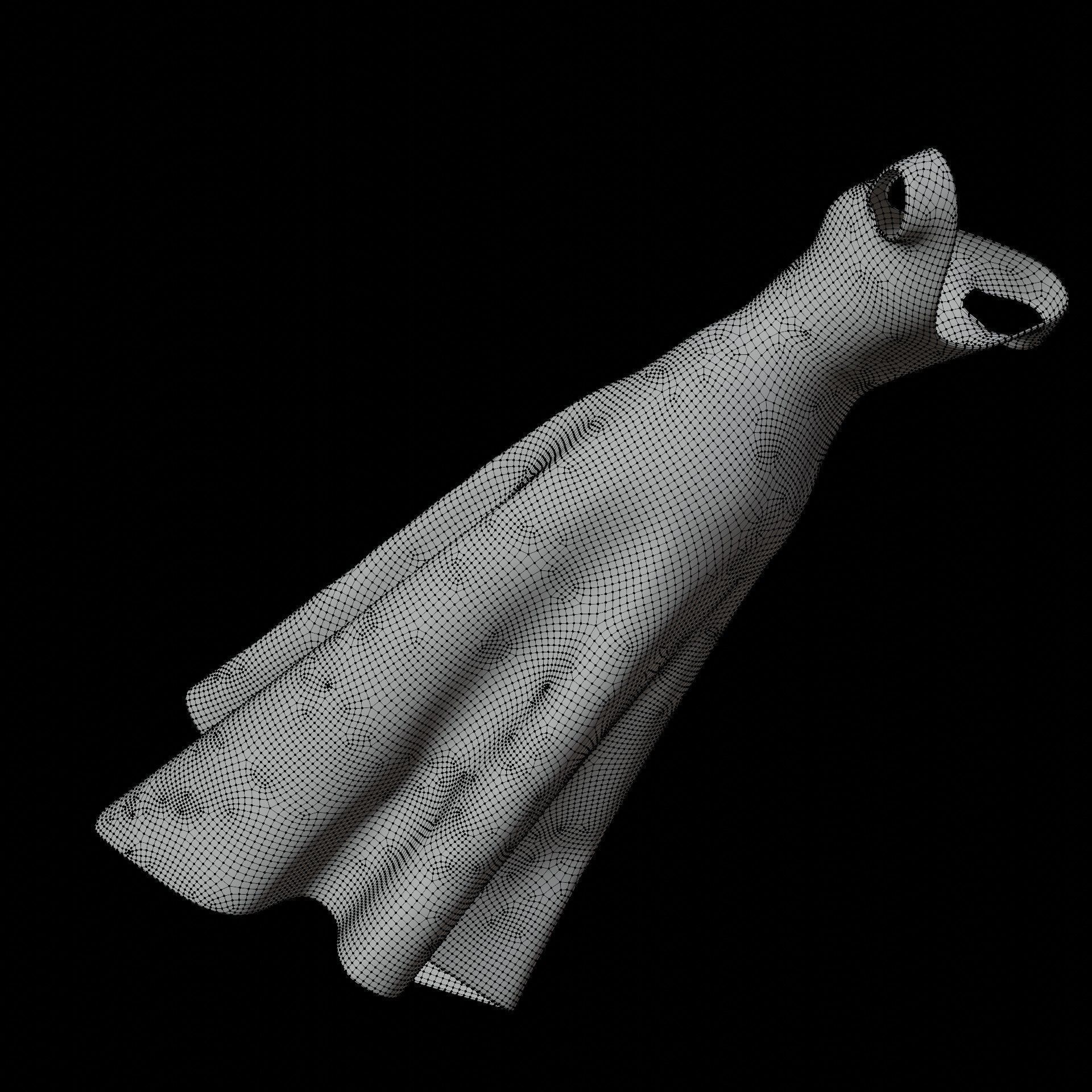 3D Female Dress - Black Dress Low-poly 3D model_27